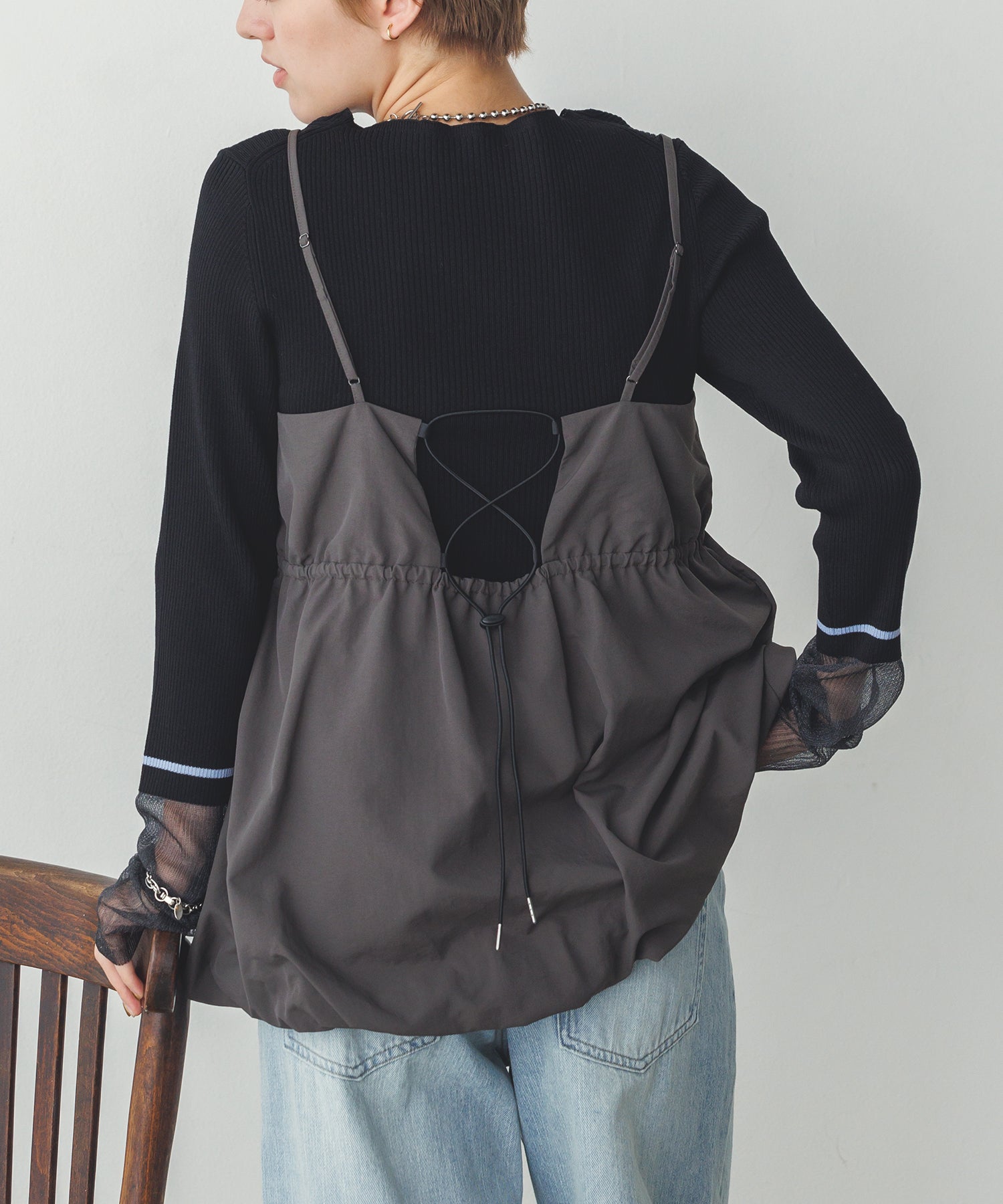 ナイロン バルーンキャミビスチェ