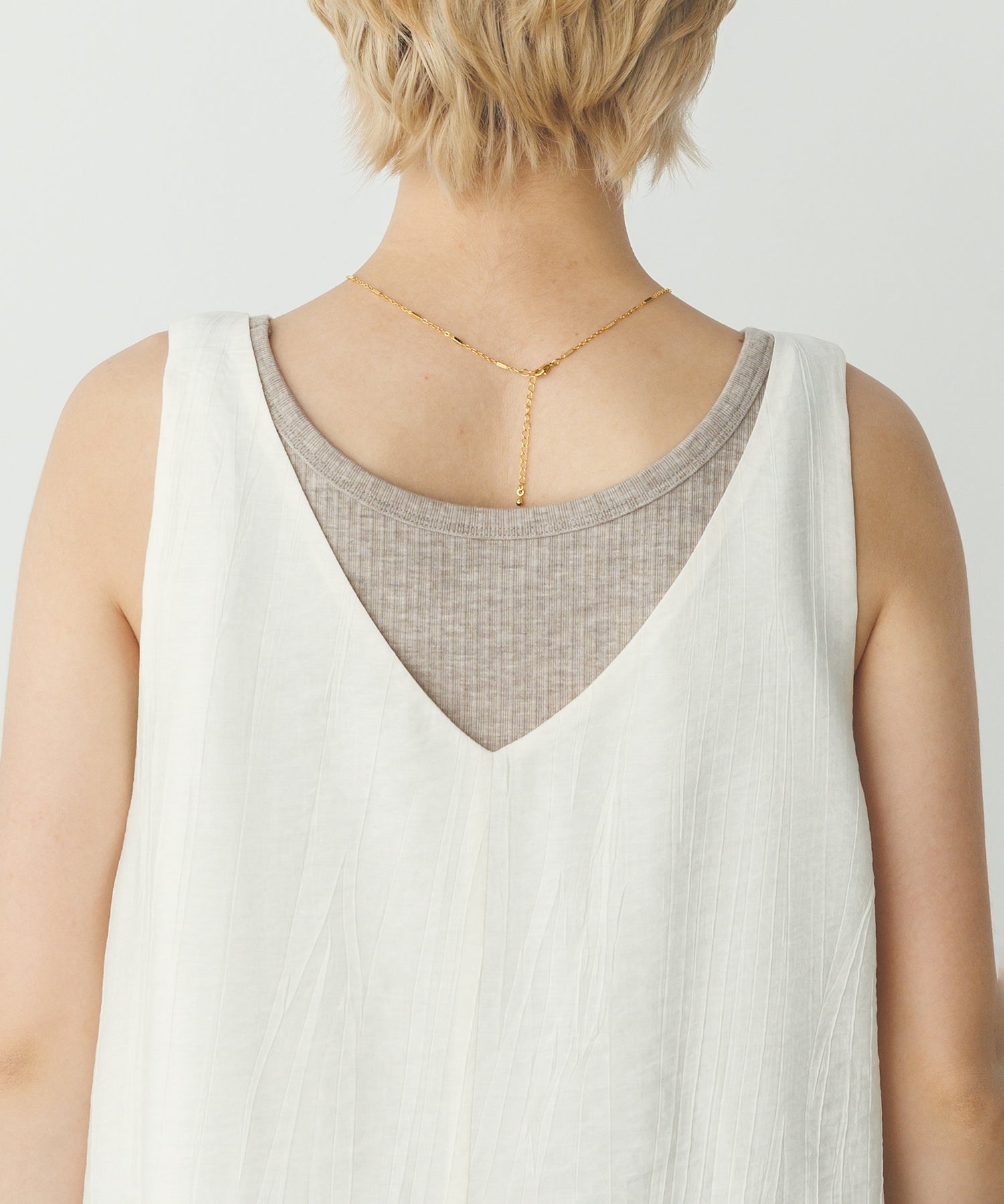 ワッシャーサテン ゆるタンクトップ