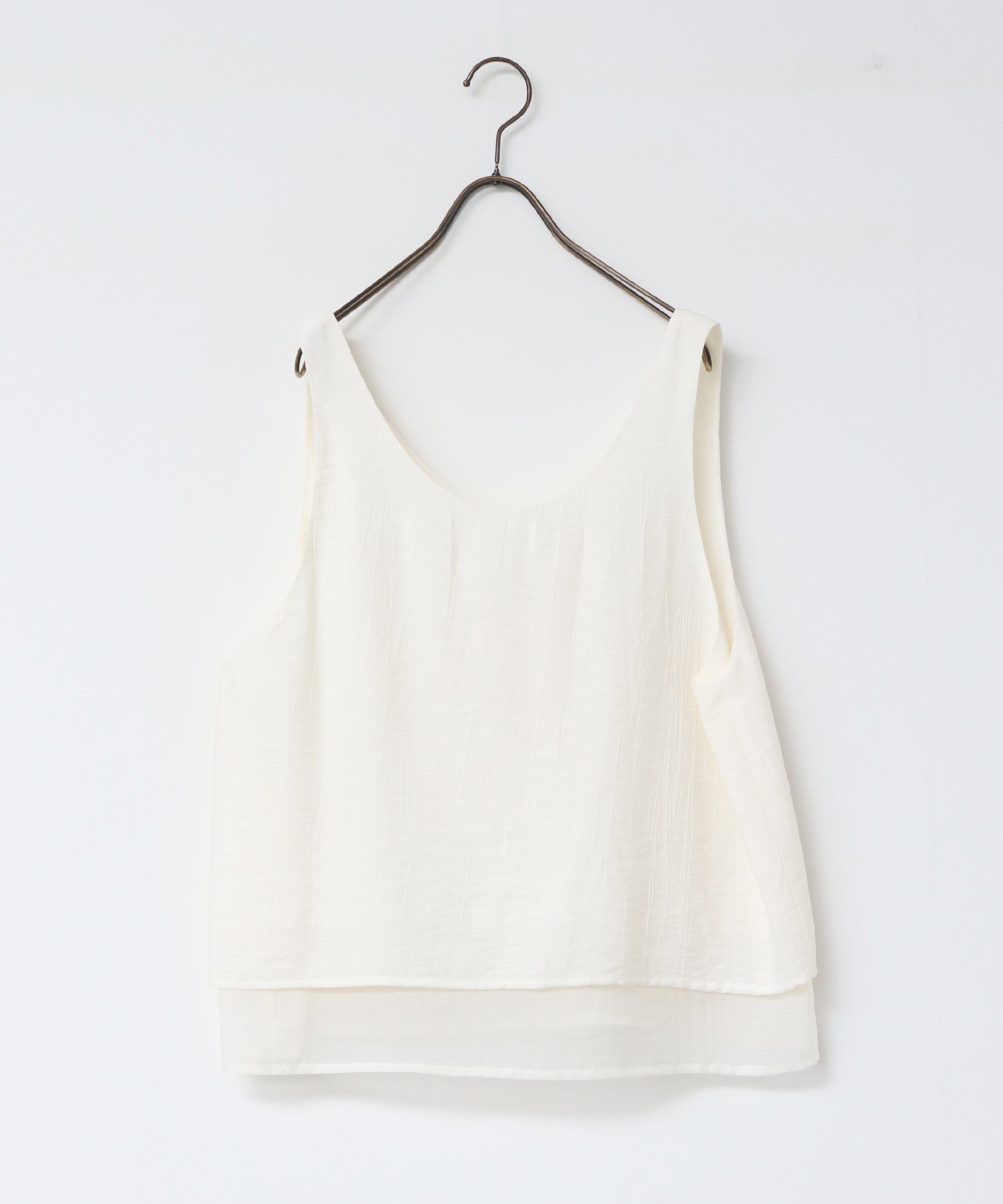 ワッシャーサテン ゆるタンクトップ