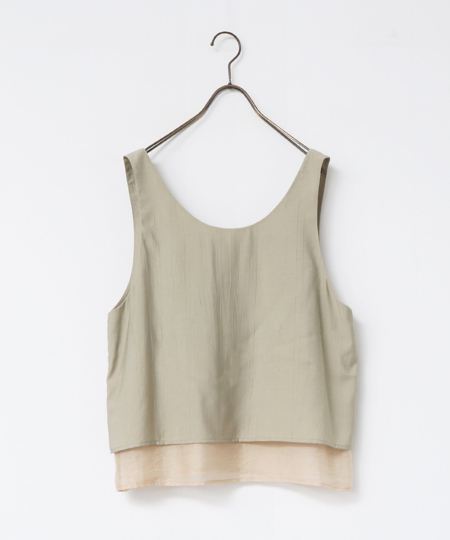 ワッシャーサテン ゆるタンクトップ