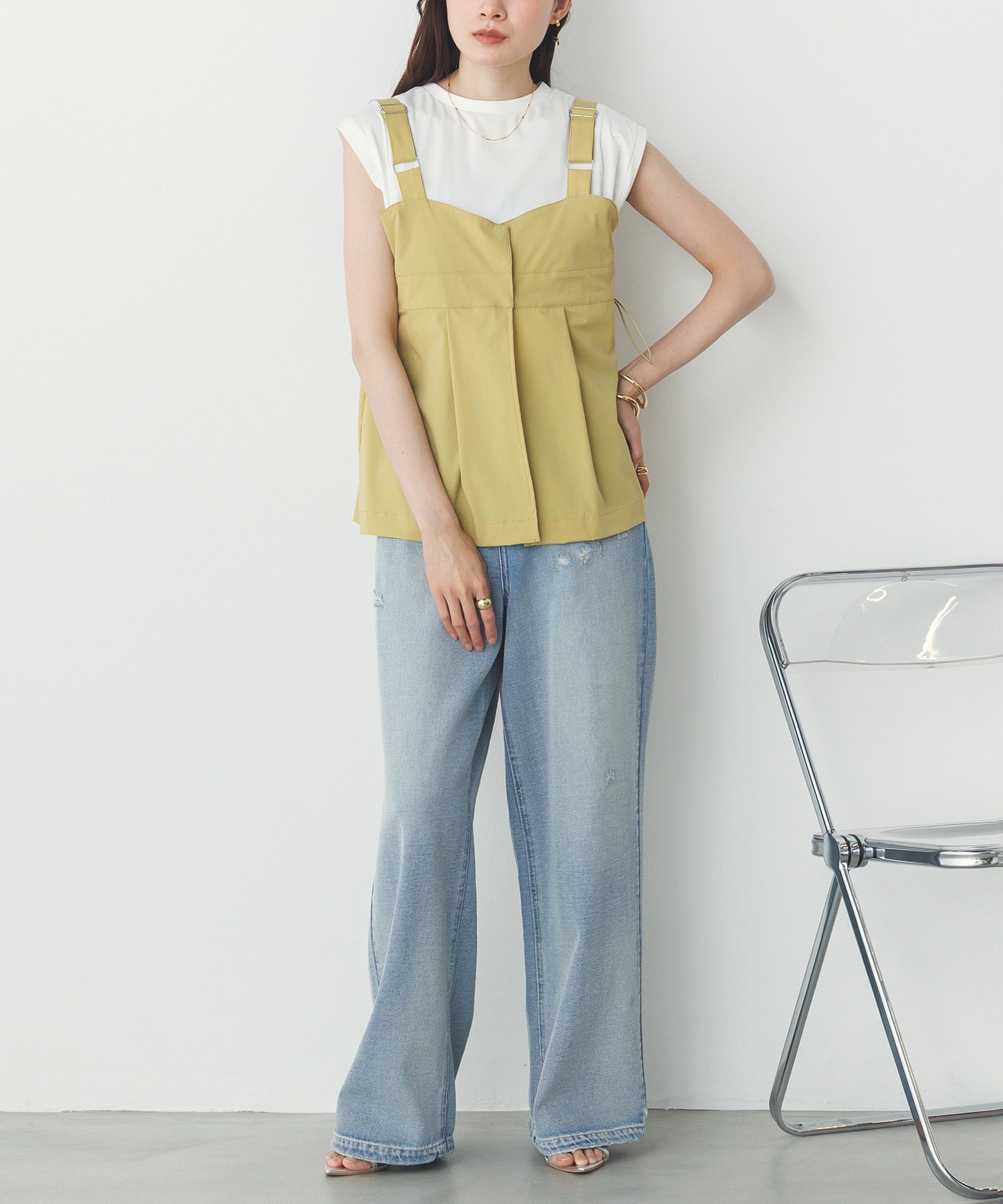 【接触冷感】2WAY バックドロストビスチェ