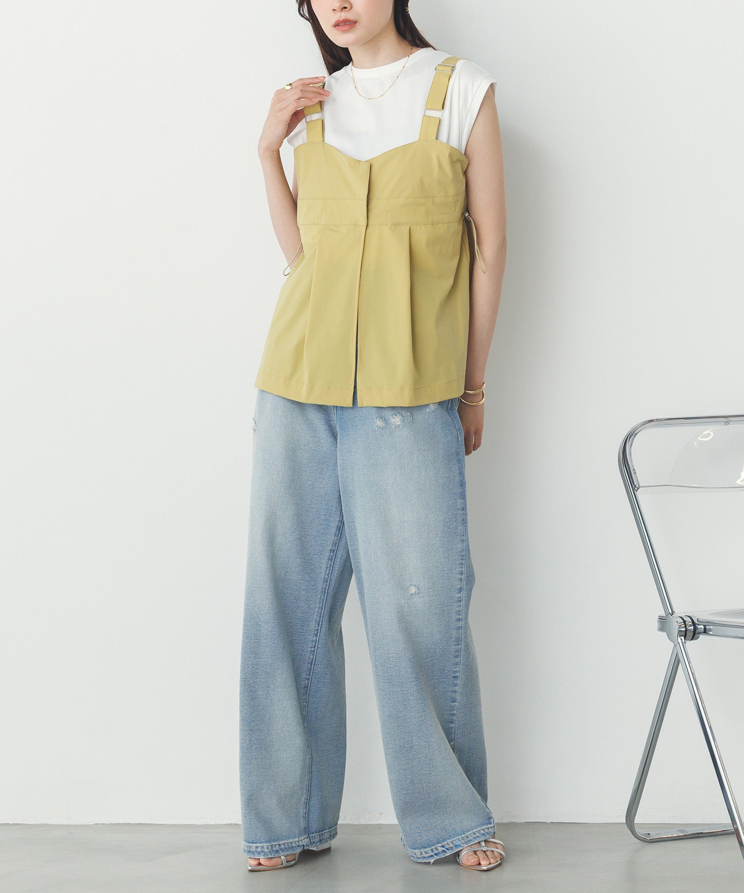 【接触冷感】2WAY バックドロストビスチェ