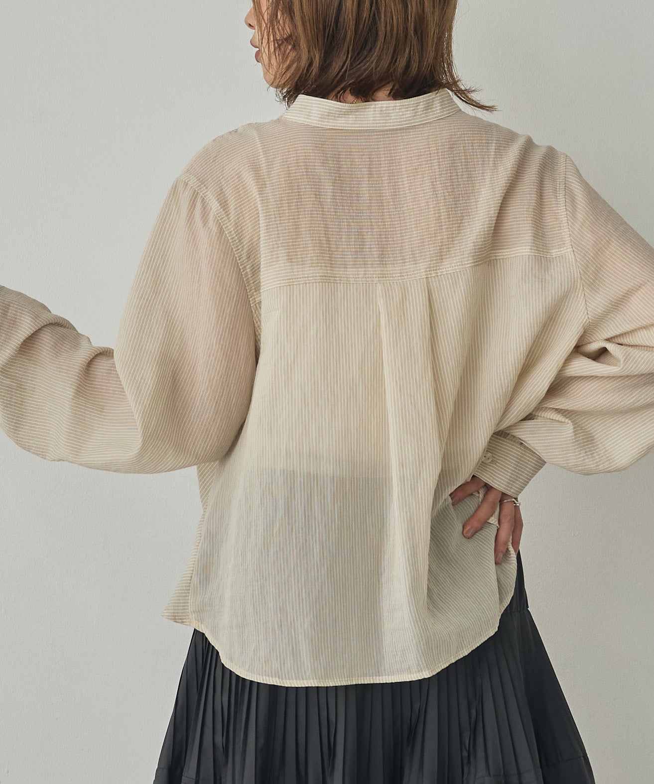 GROSGRAIN STRIPED TWIST SHIRT