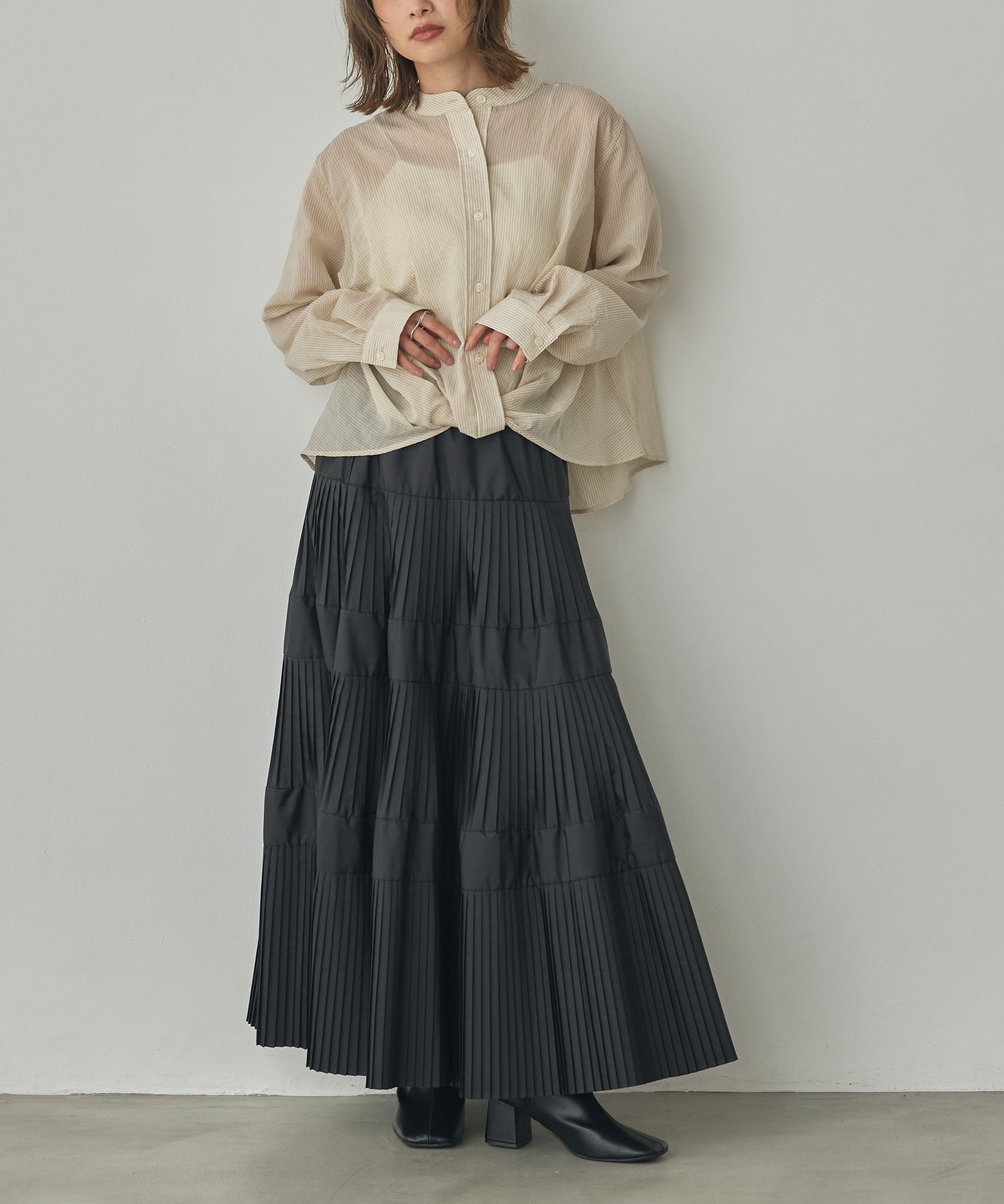 GROSGRAIN STRIPED TWIST SHIRT