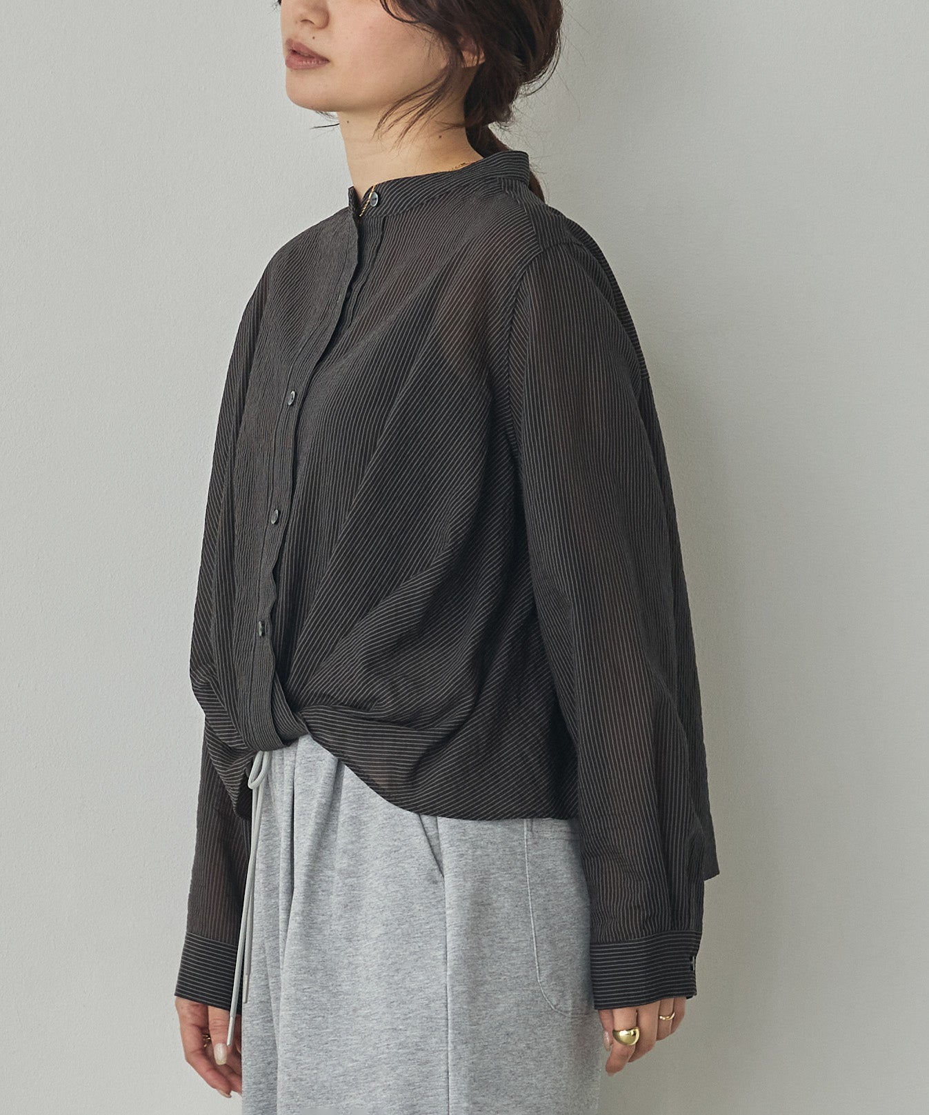 GROSGRAIN STRIPED TWIST SHIRT