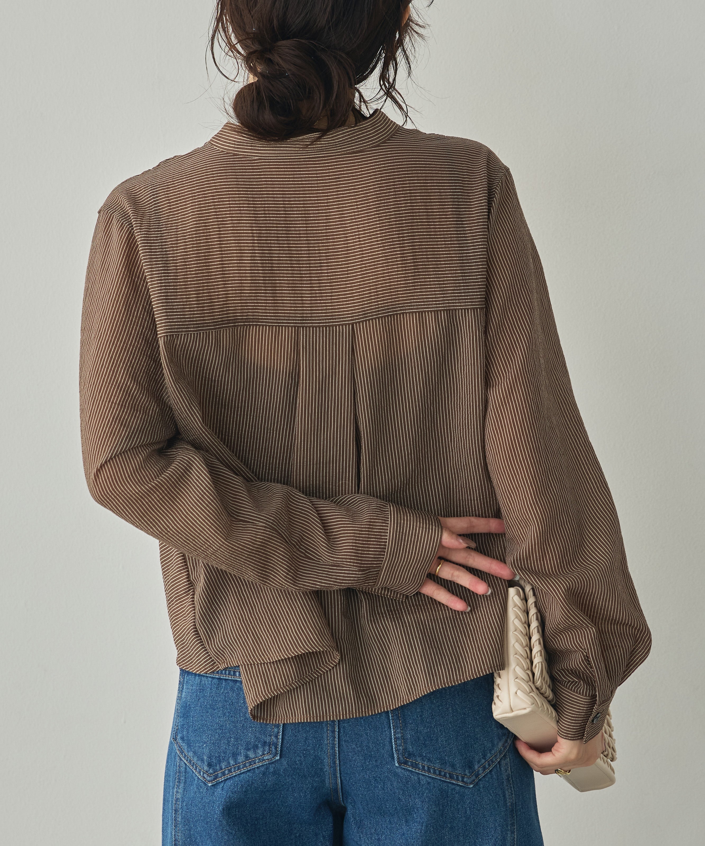 GROSGRAIN STRIPED TWIST SHIRT