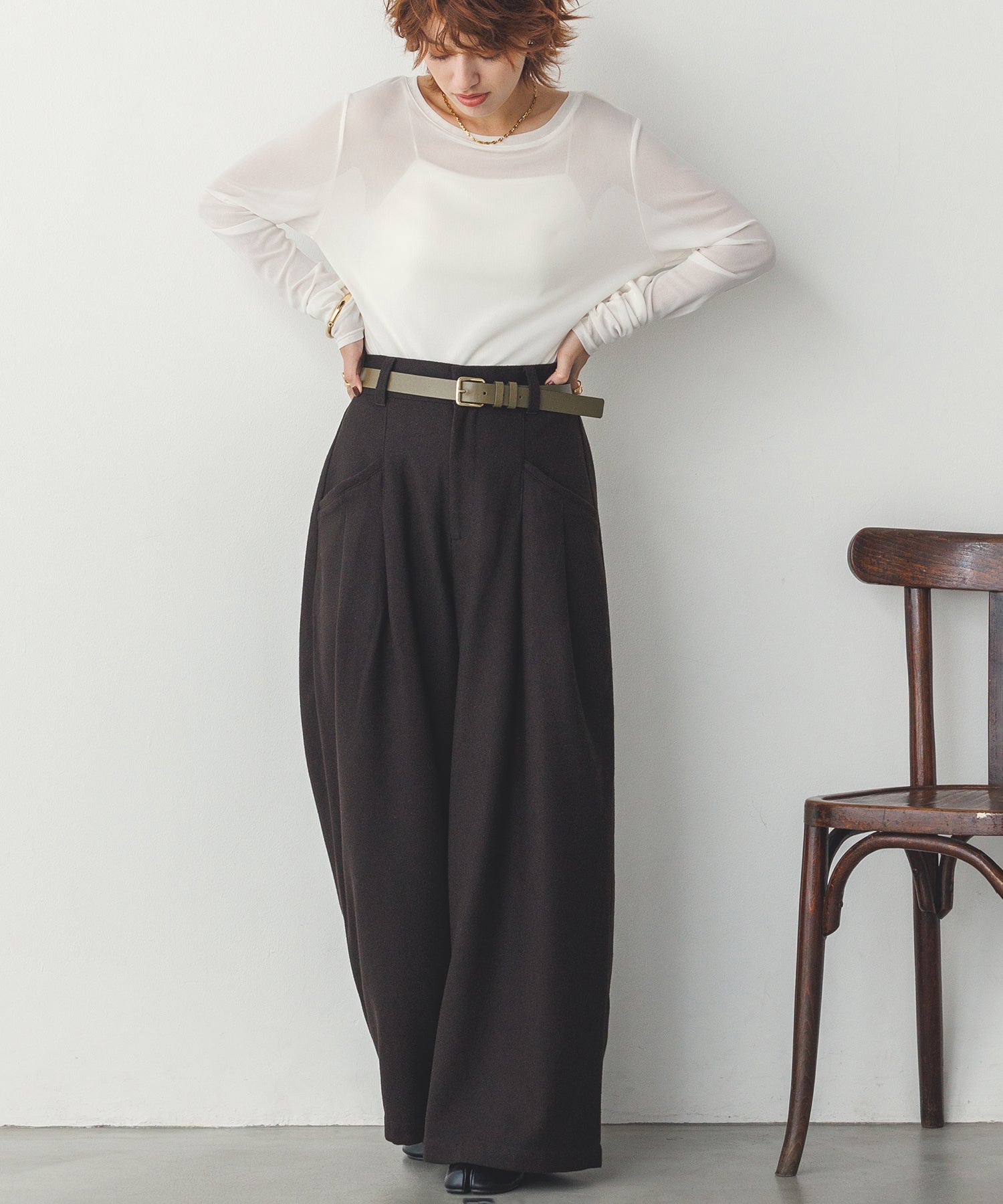 model : H160 着用サイズ : FREE
