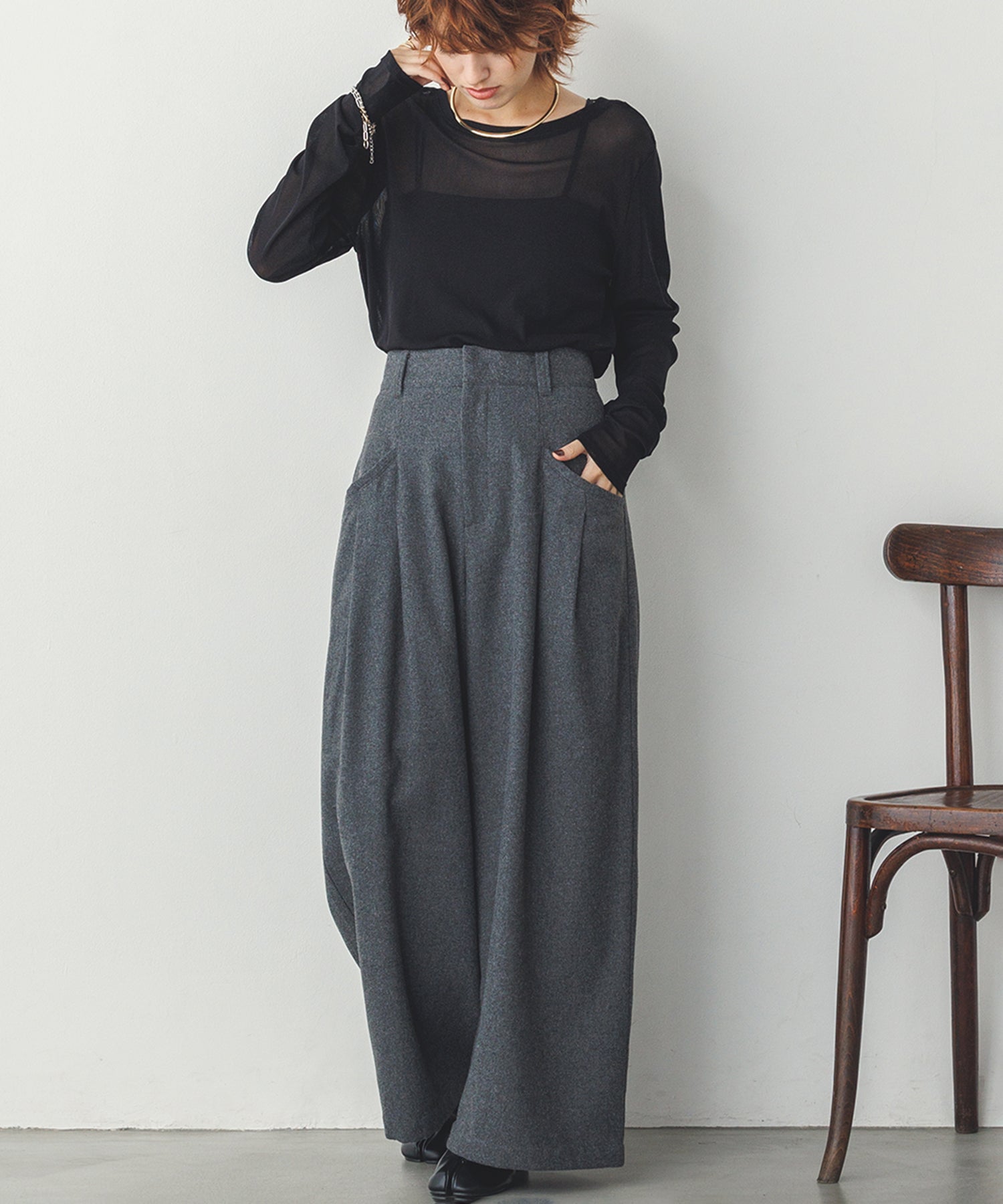 model : H160 着用サイズ : FREE