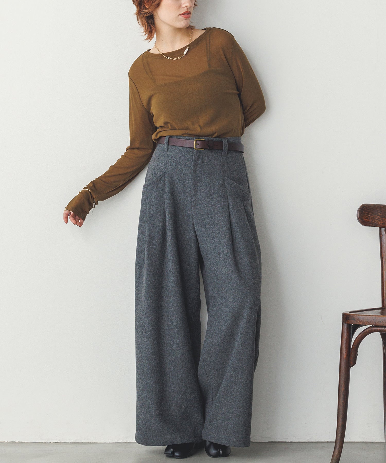 model : H160 着用サイズ : FREE