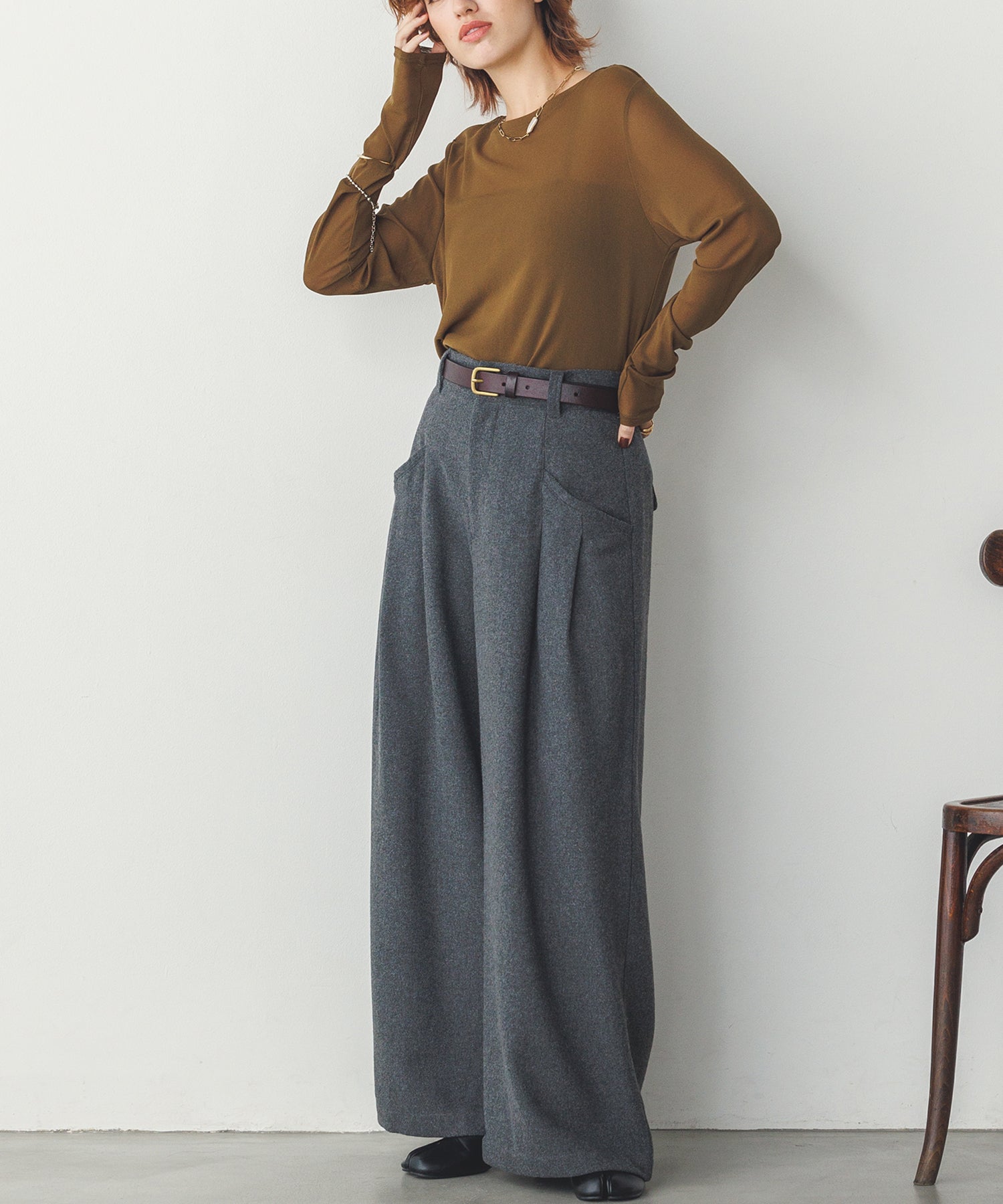 model : H160 着用サイズ : FREE