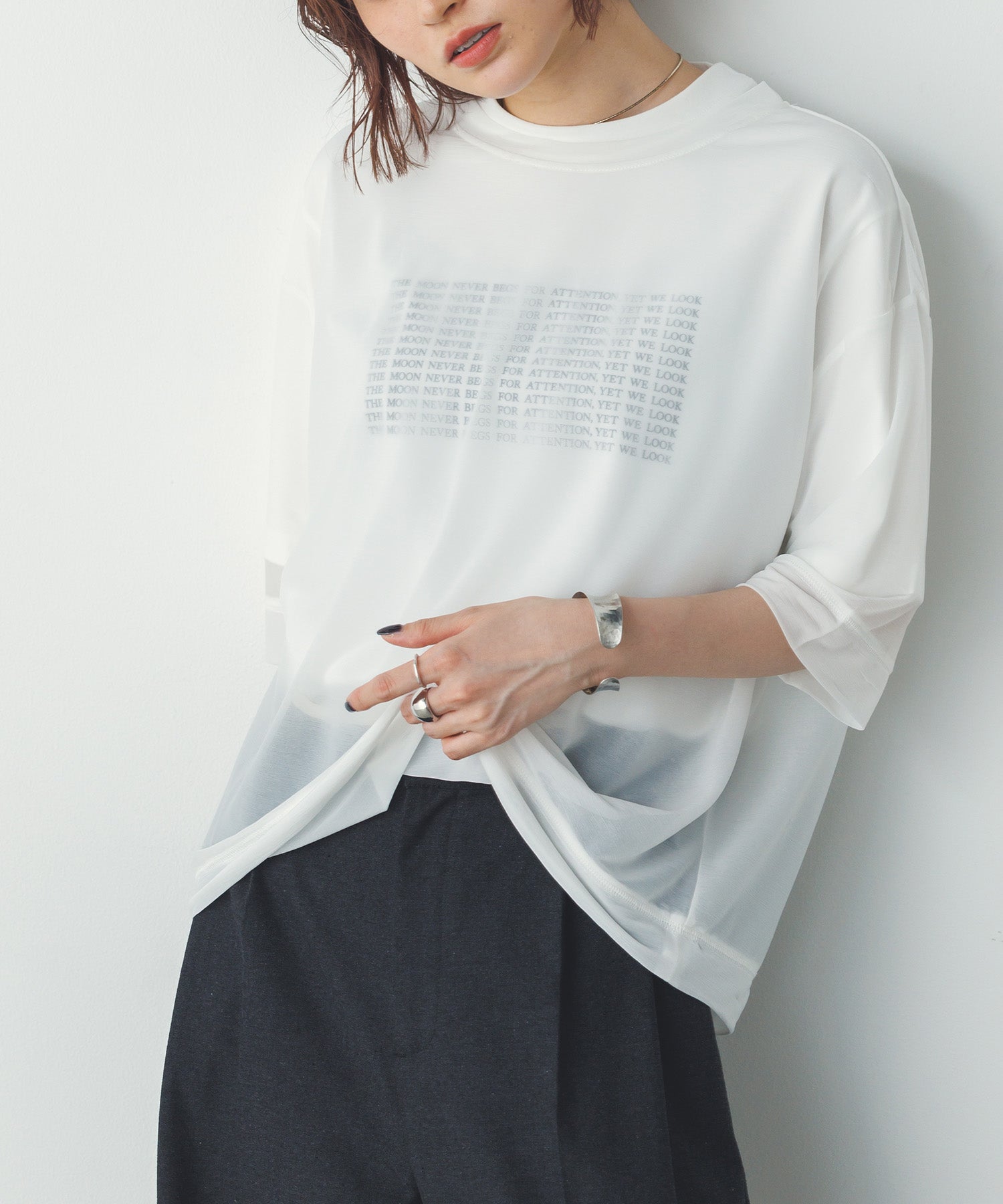 【再入荷】シアー半袖Tシャツ