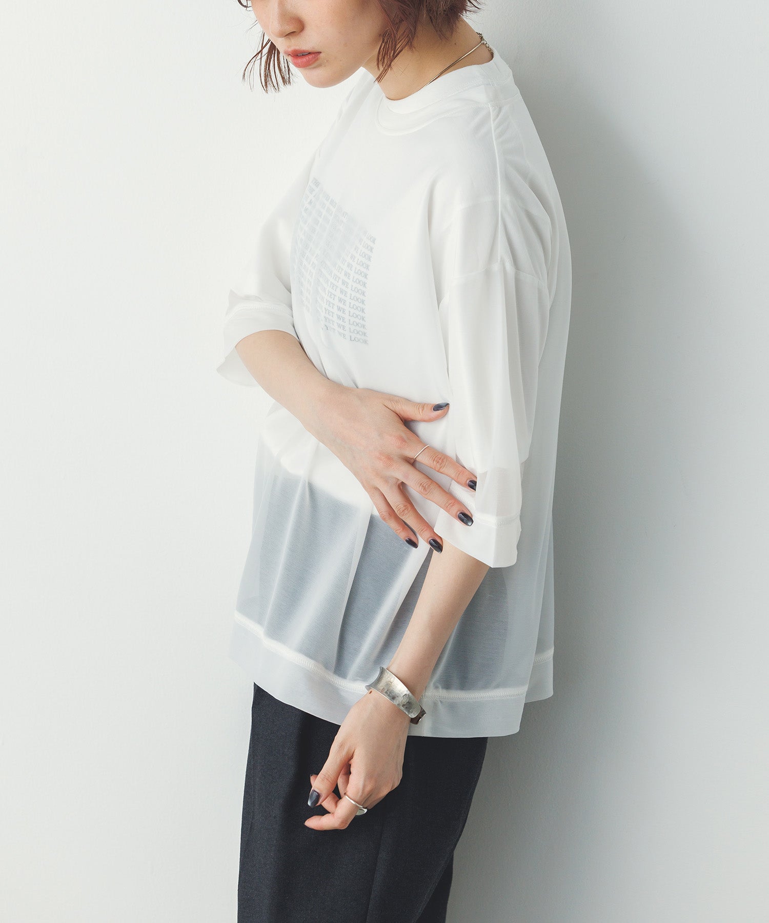 【再入荷】シアー半袖Tシャツ