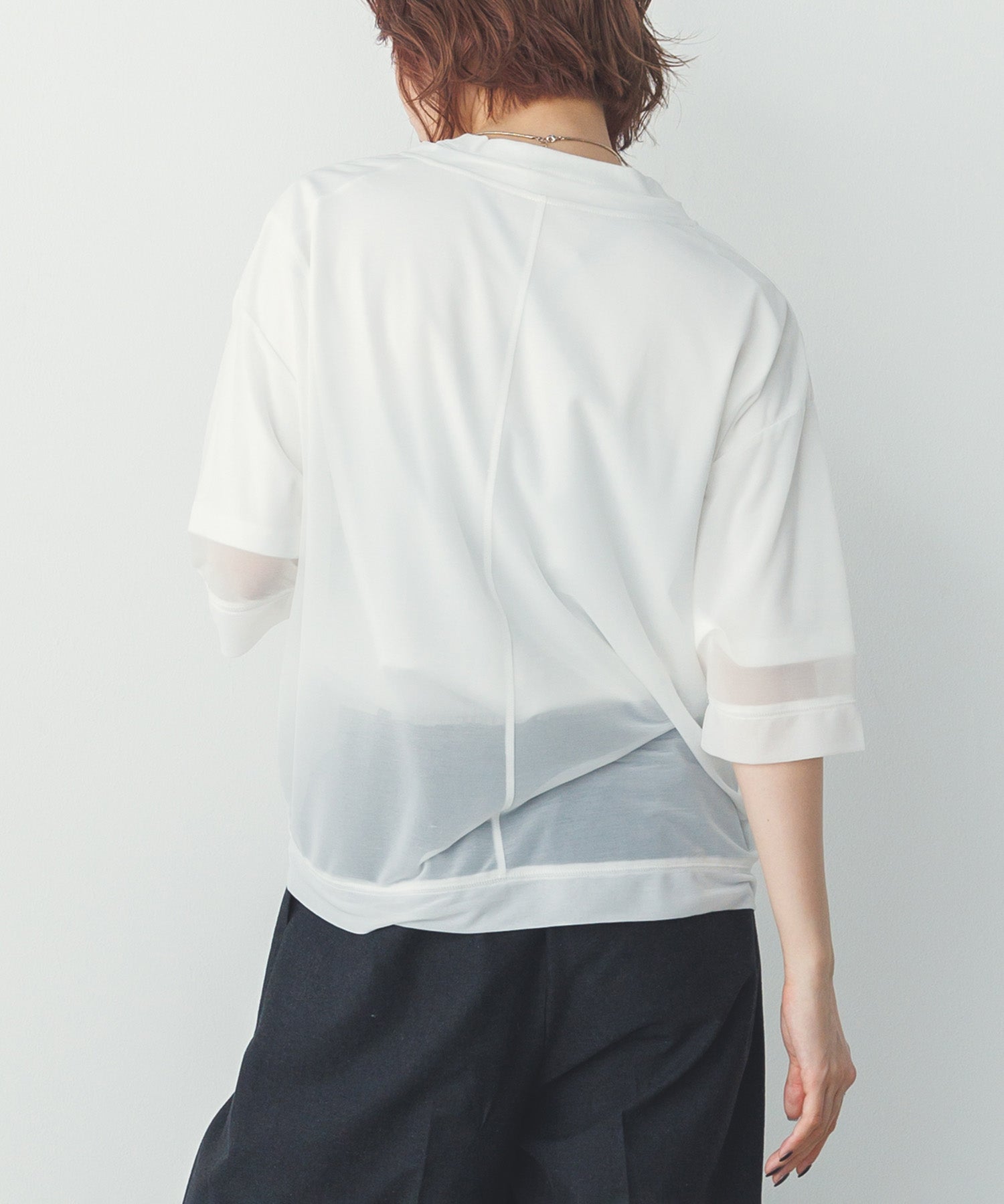 【再入荷】シアー半袖Tシャツ