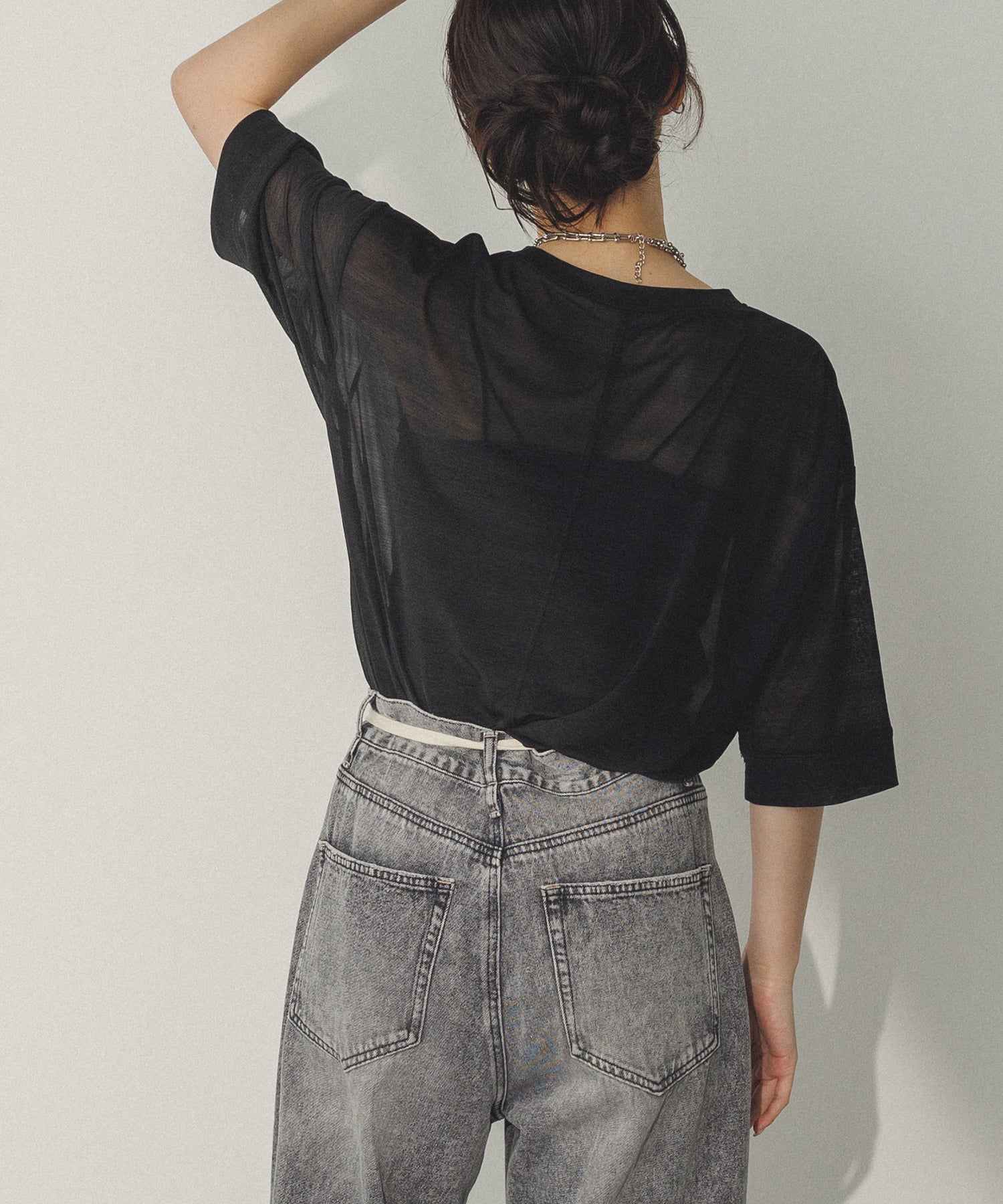 【再入荷】シアー半袖Tシャツ