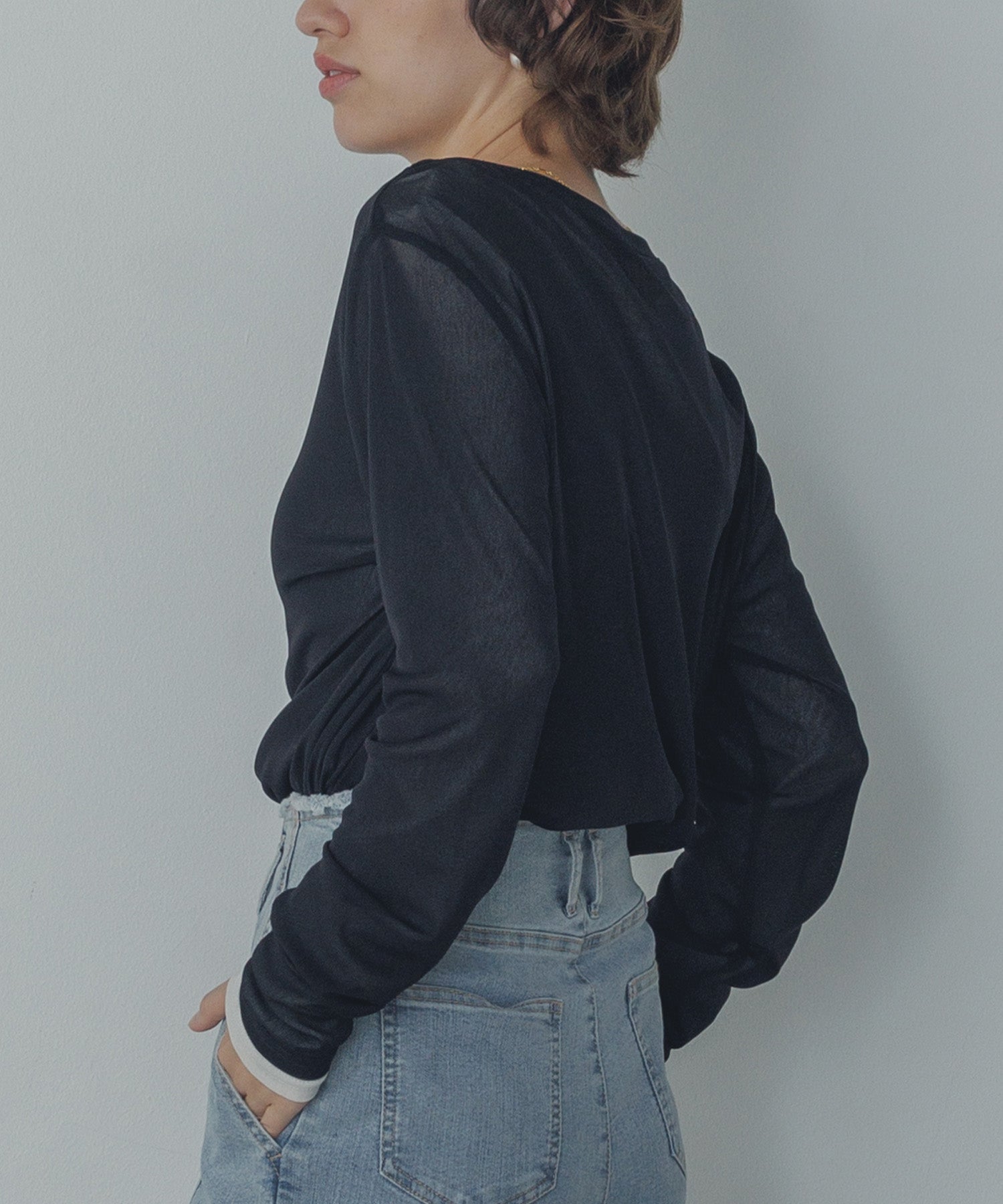 【新色追加】シアークルーネックトップス