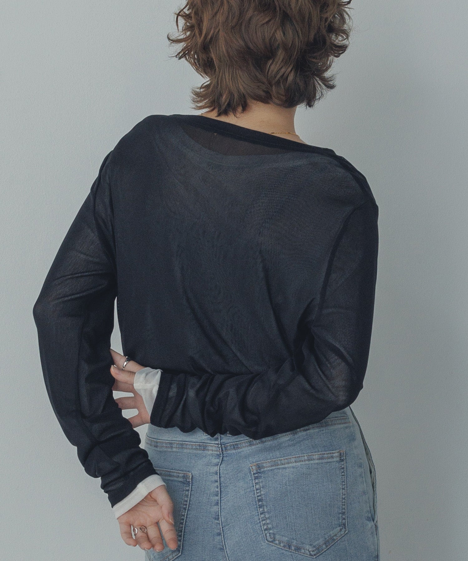 【新色追加】シアークルーネックトップス