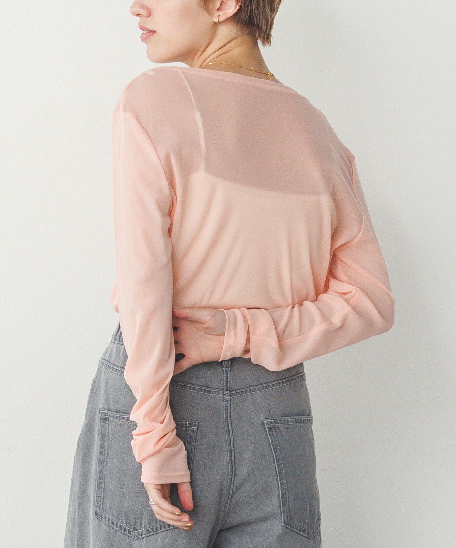 【新色追加】シアークルーネックトップス