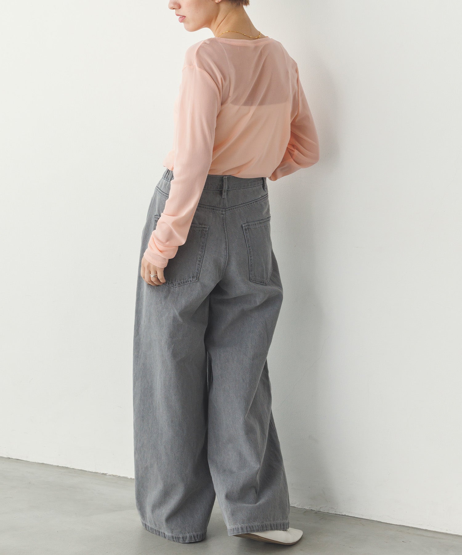 【新色追加】シアークルーネックトップス