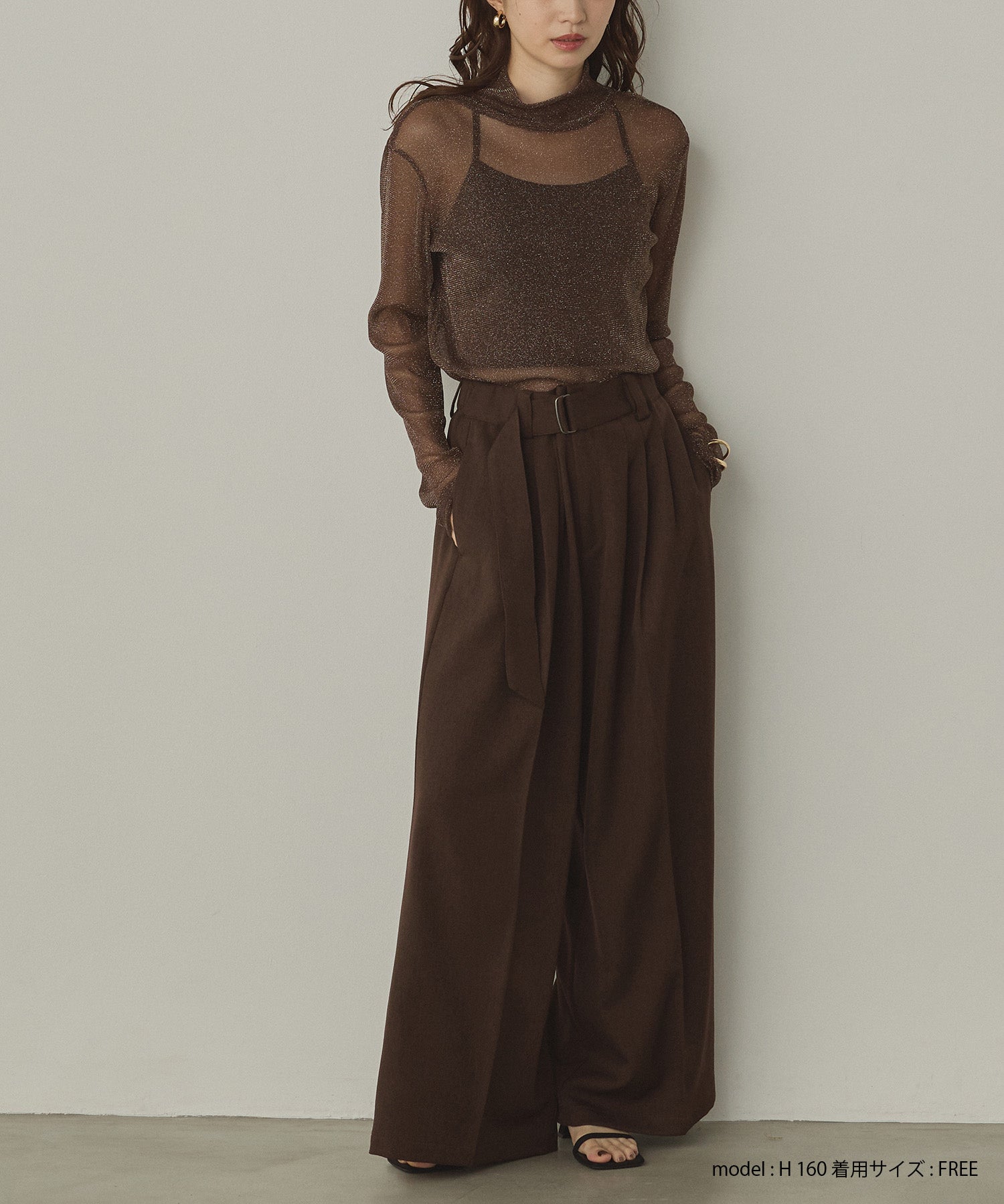 【新色追加】ラメシアー ハイネックトップス