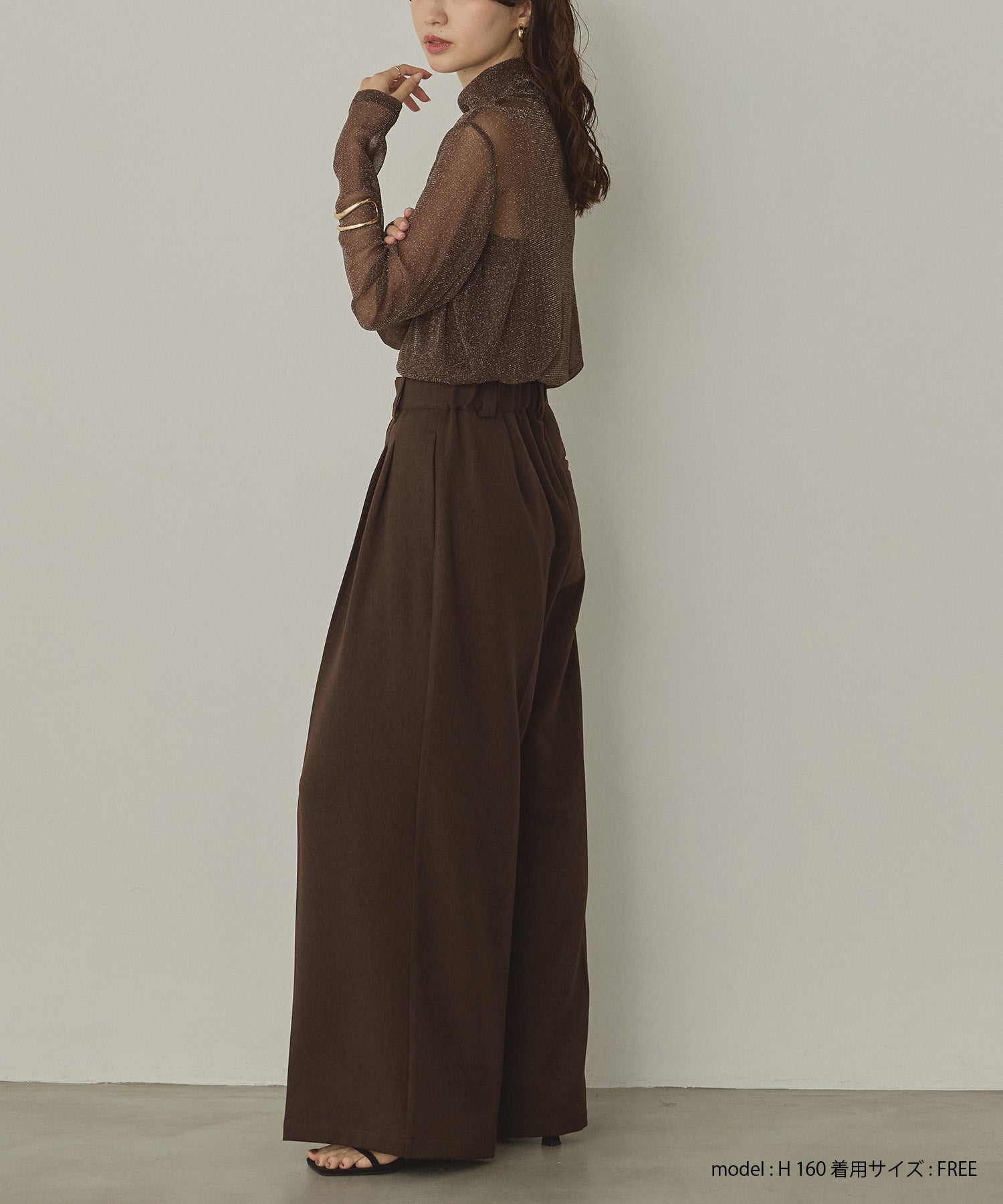 【新色追加】ラメシアー ハイネックトップス