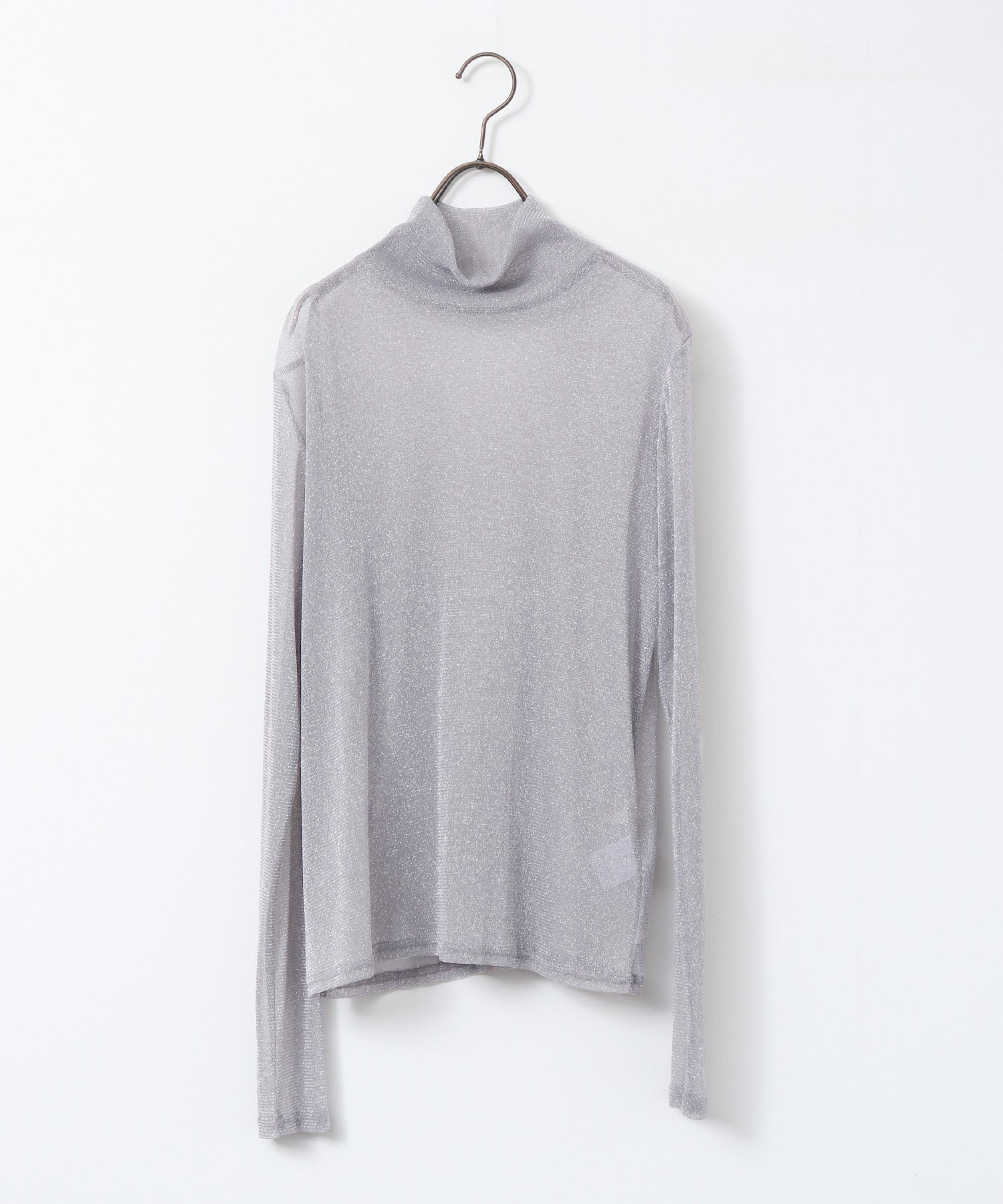 【新色追加】ラメシアー ハイネックトップス