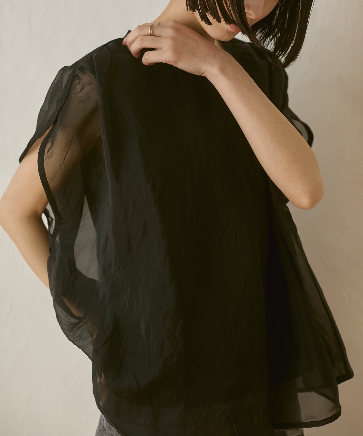 ニュアンス シアーレイヤードトップス