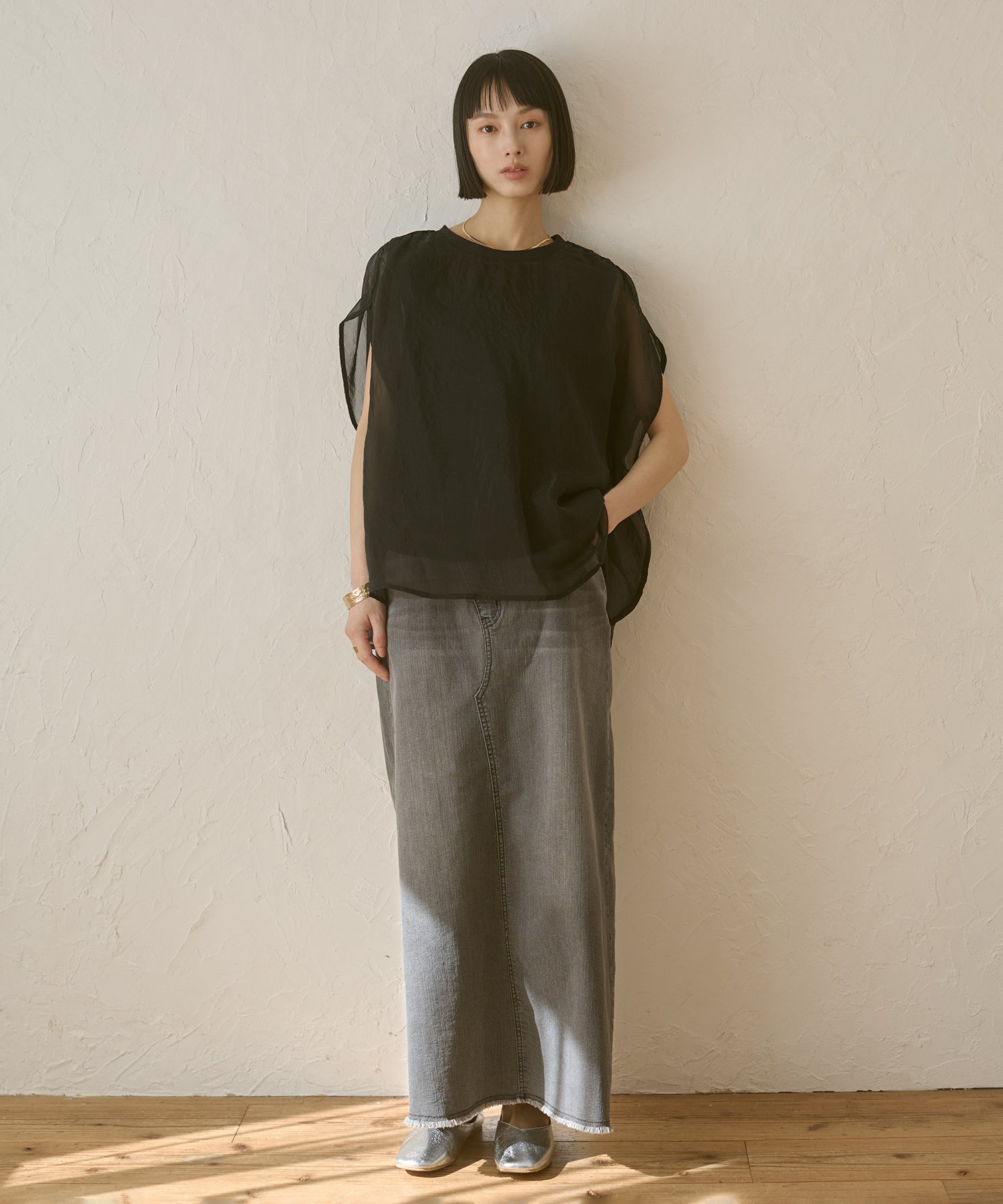 ニュアンス シアーレイヤードトップス