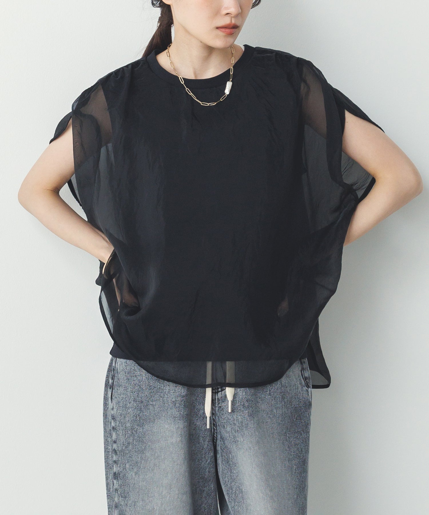 ニュアンス シアーレイヤードトップス