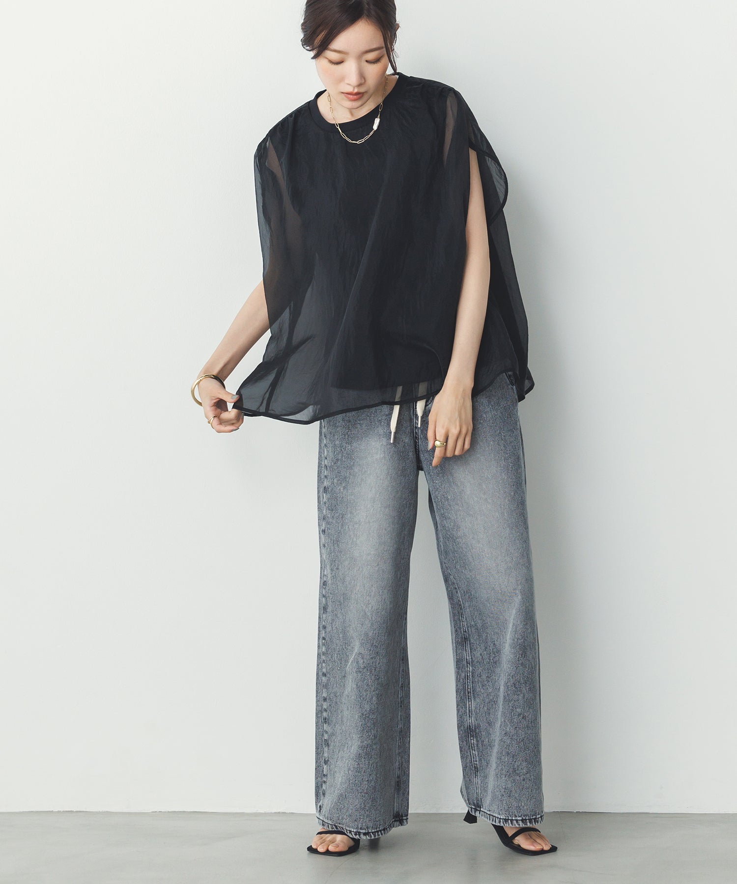 ニュアンス シアーレイヤードトップス