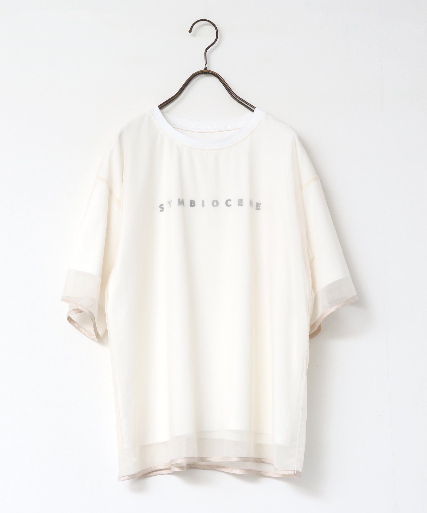 チュールレイヤード ロゴTシャツ