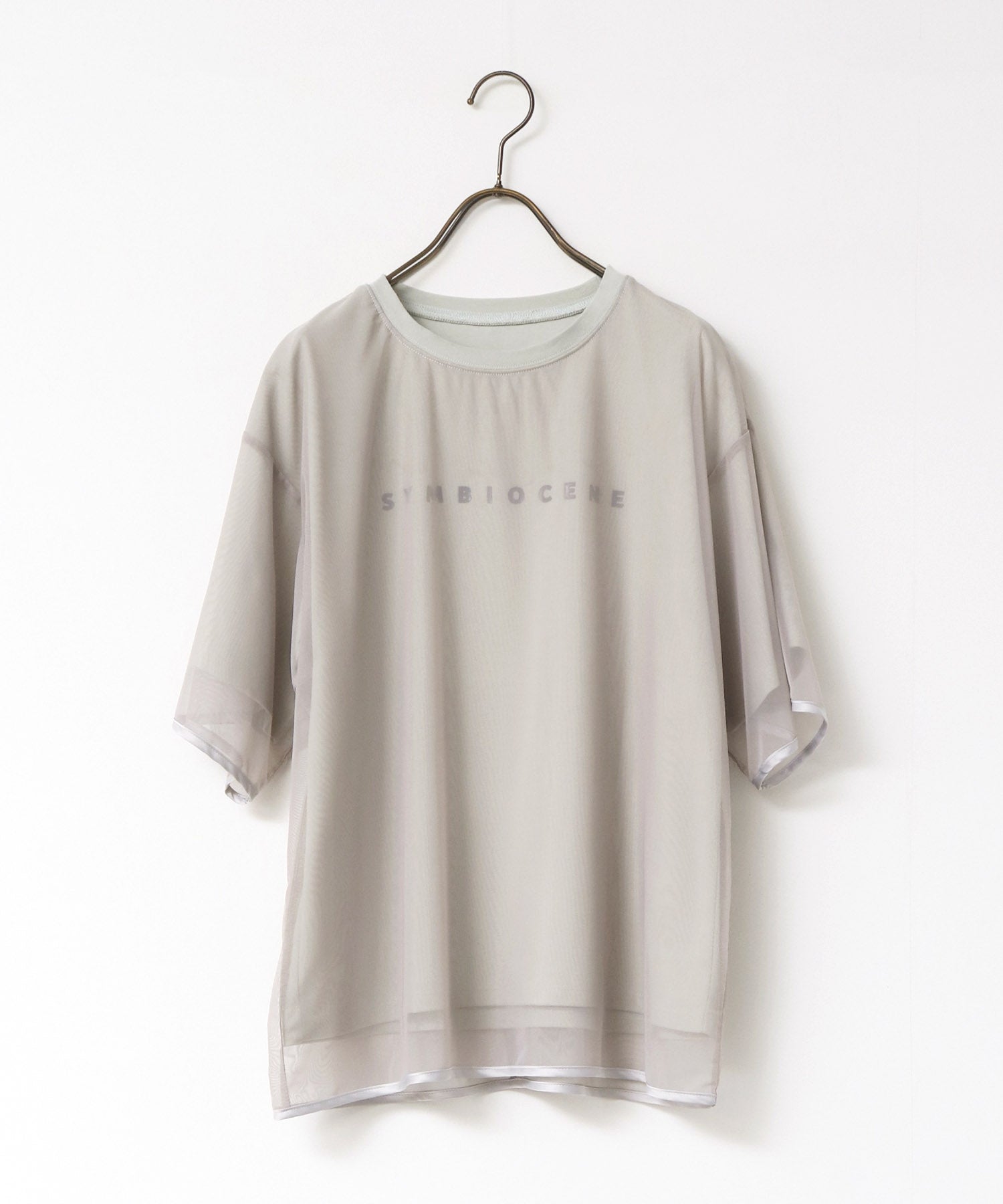 チュールレイヤード ロゴTシャツ