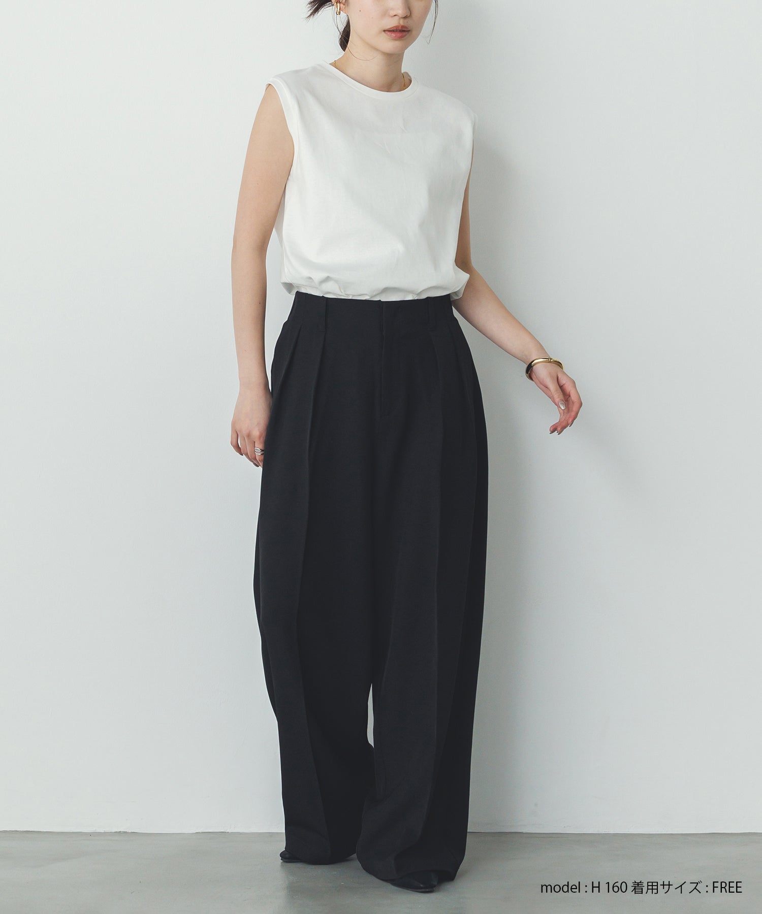 【新色追加】ベーシックノースリーブトップス