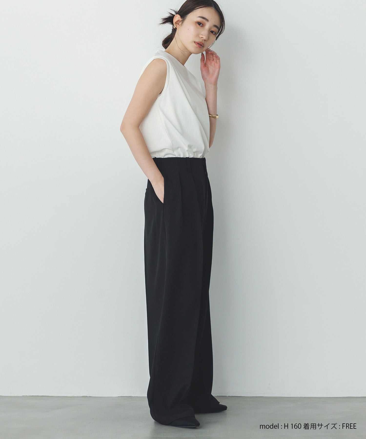 【新色追加】ベーシックノースリーブトップス