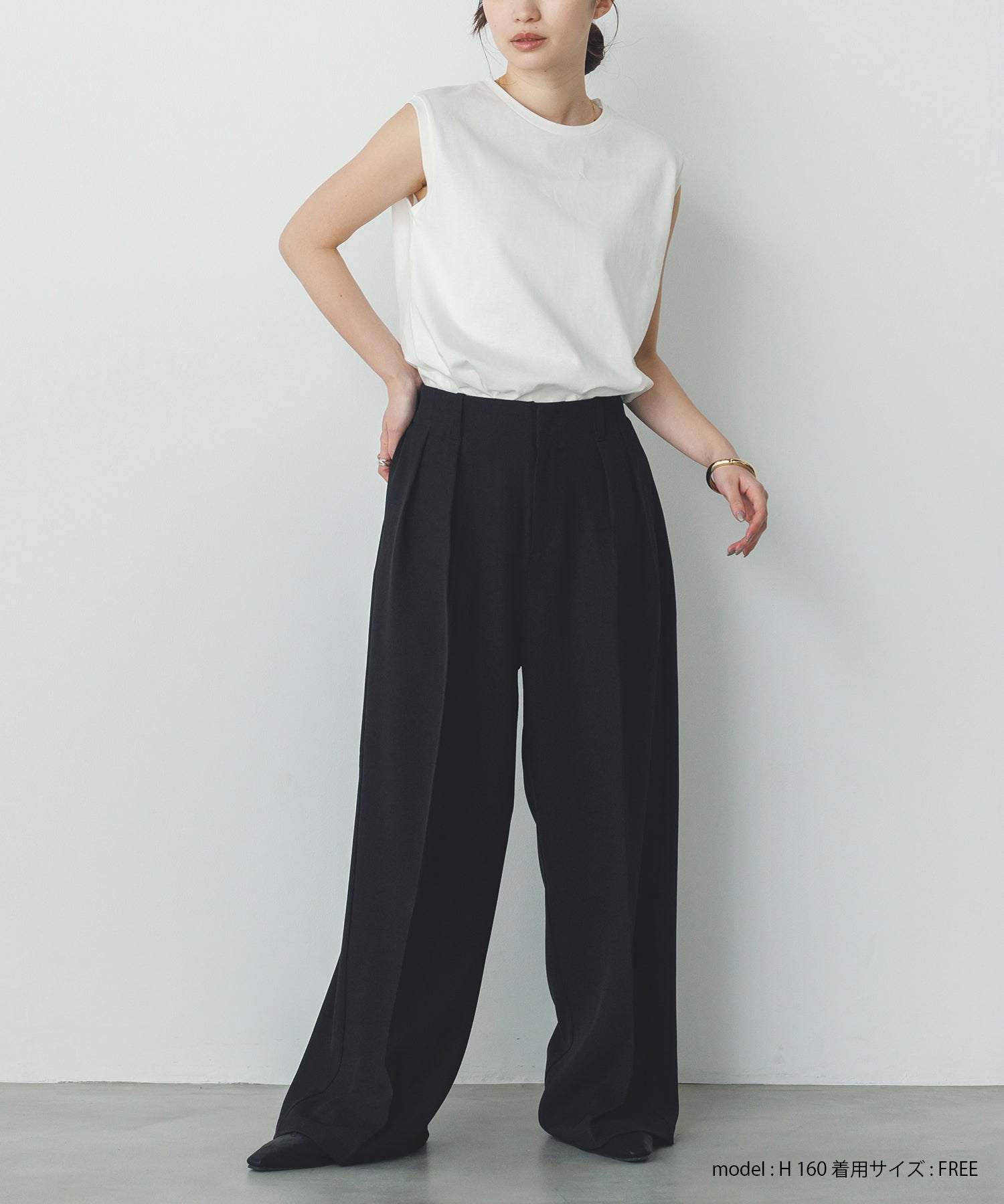 【新色追加】ベーシックノースリーブトップス