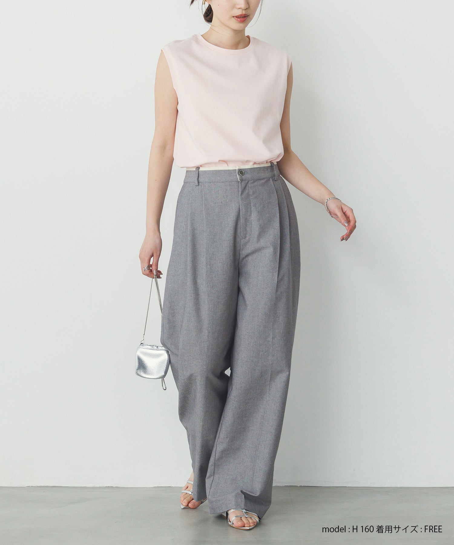 【新色追加】ベーシックノースリーブトップス