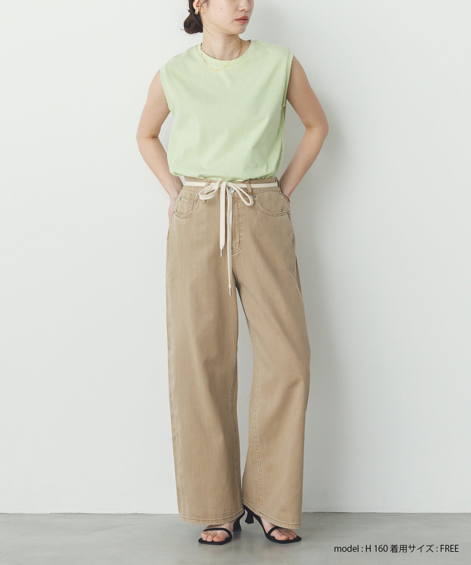 【新色追加】ベーシックノースリーブトップス