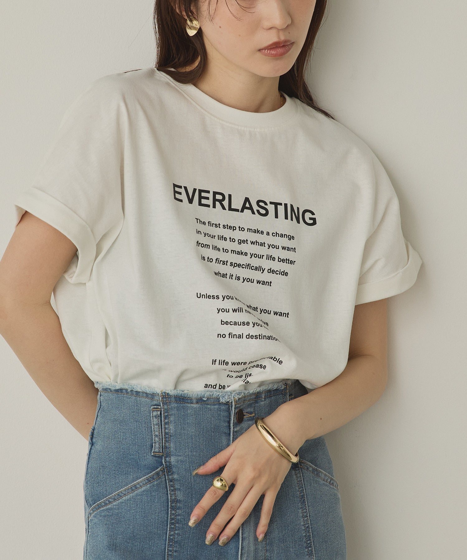 前後2WAY ロゴプリントTシャツ