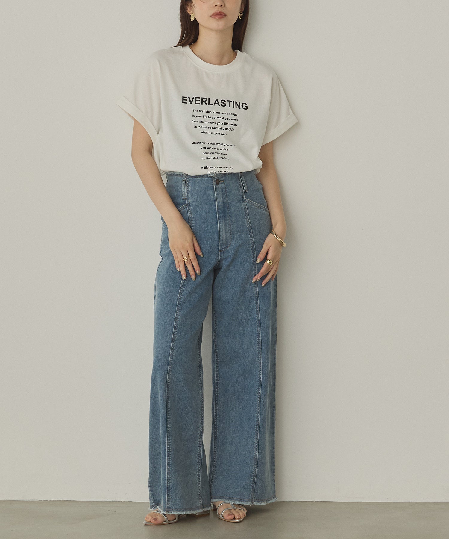 前後2WAY ロゴプリントTシャツ