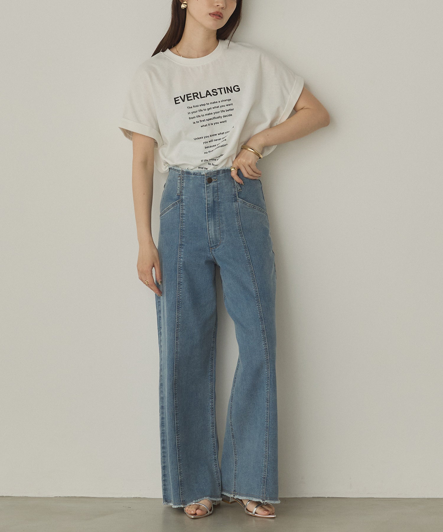 前後2WAY ロゴプリントTシャツ