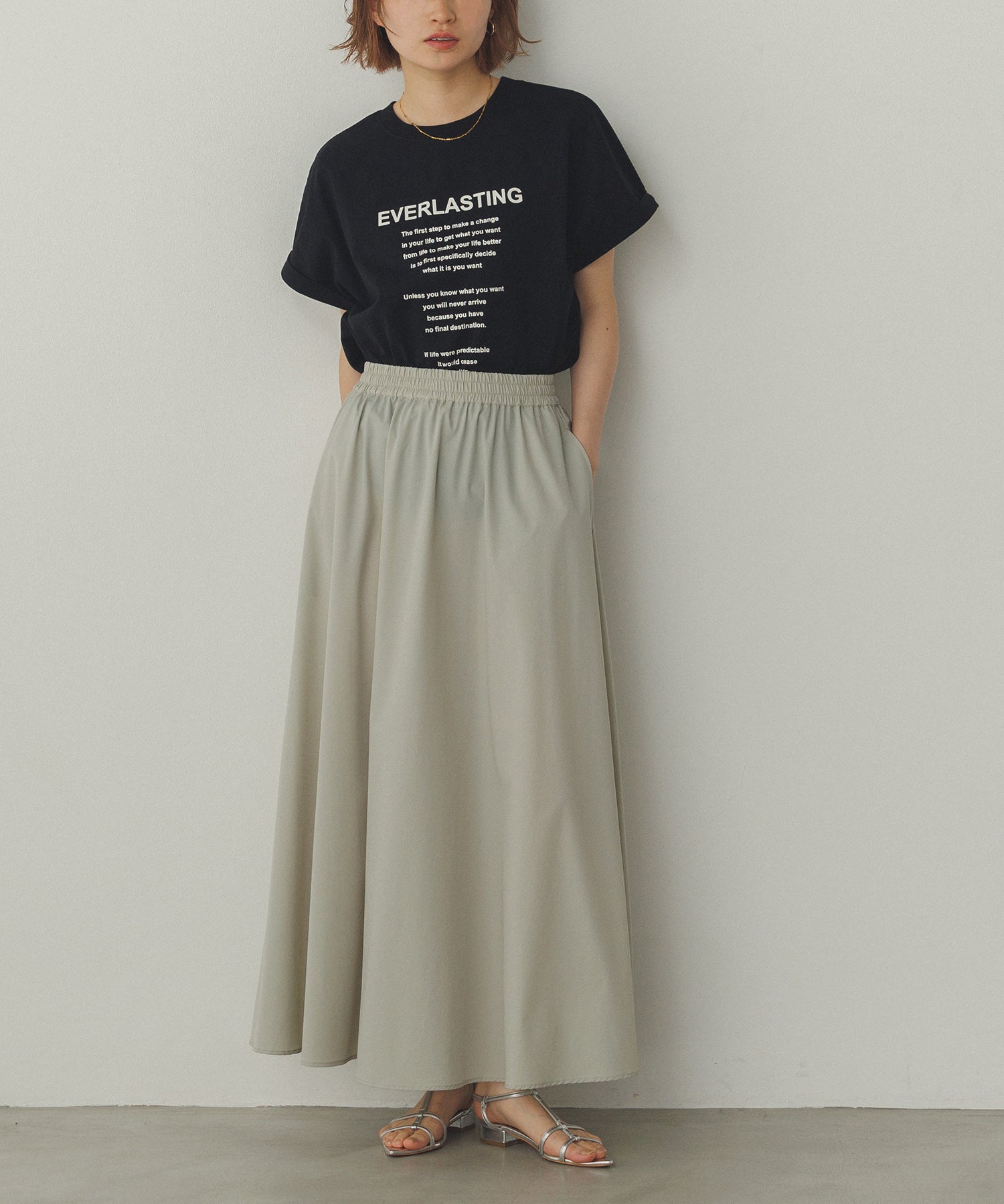 前後2WAY ロゴプリントTシャツ