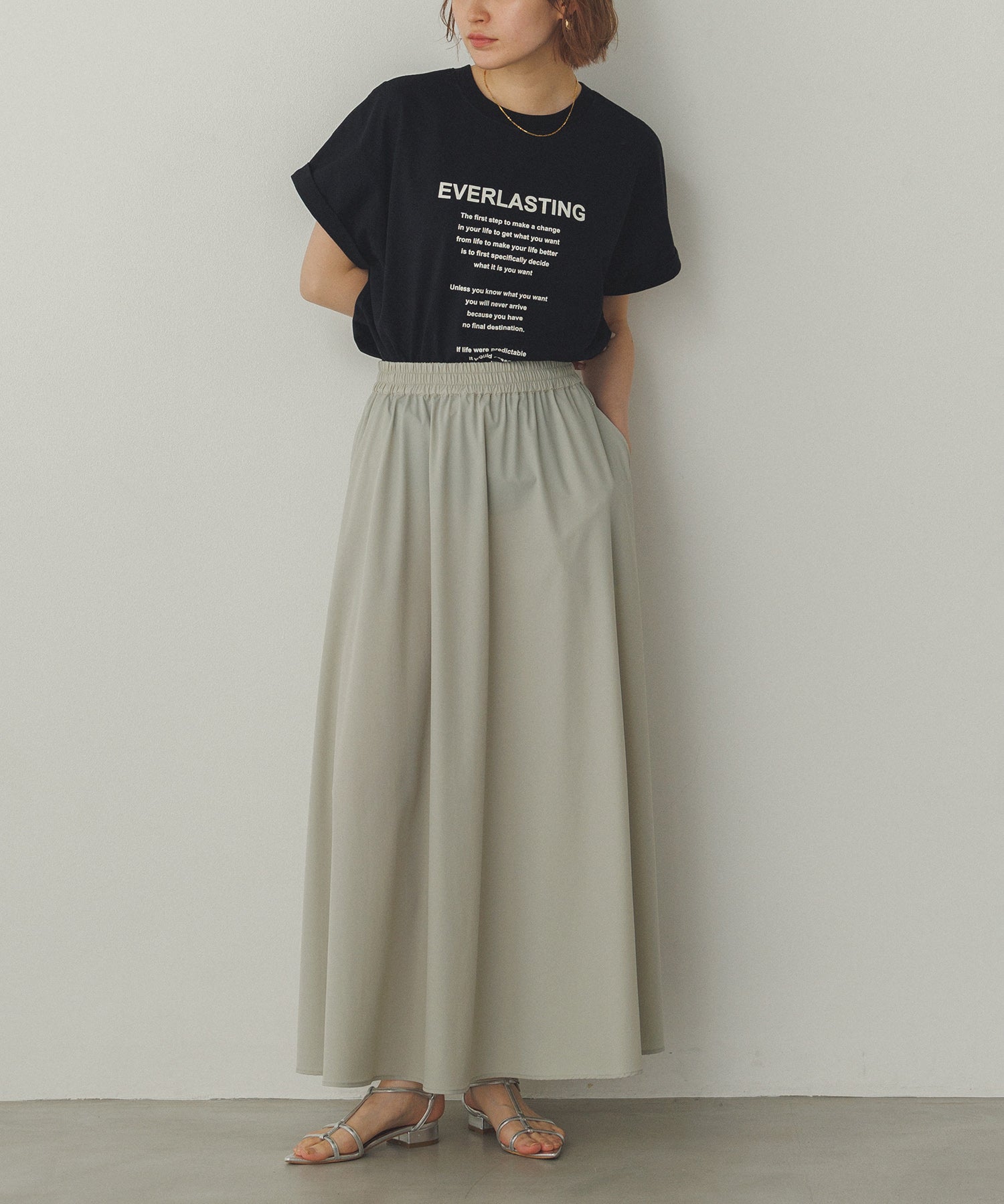 前後2WAY ロゴプリントTシャツ