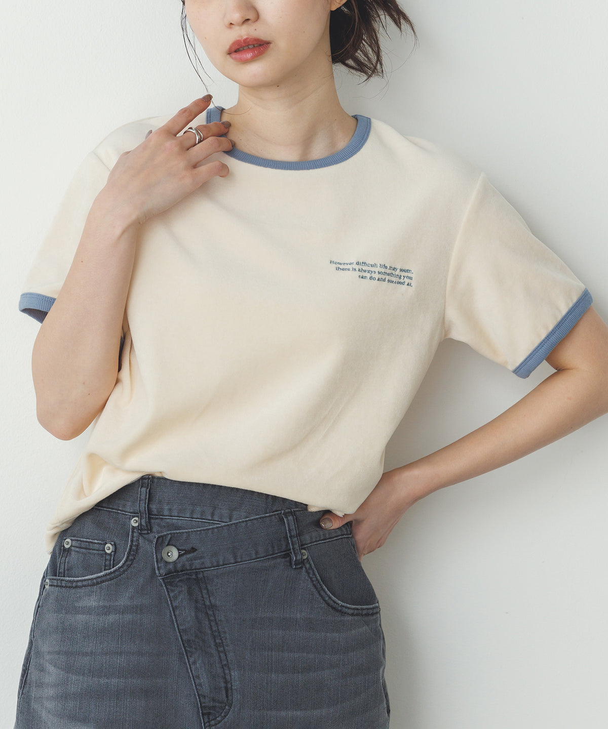 VELOR RINGER T-SHIRT
