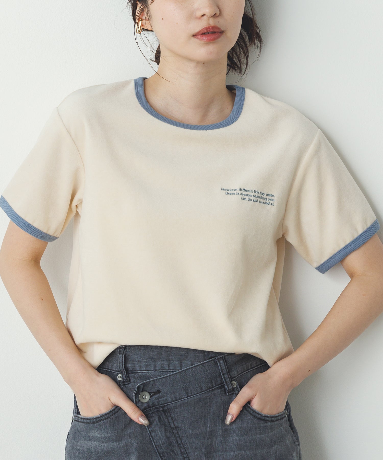 ベロア リンガーTシャツ