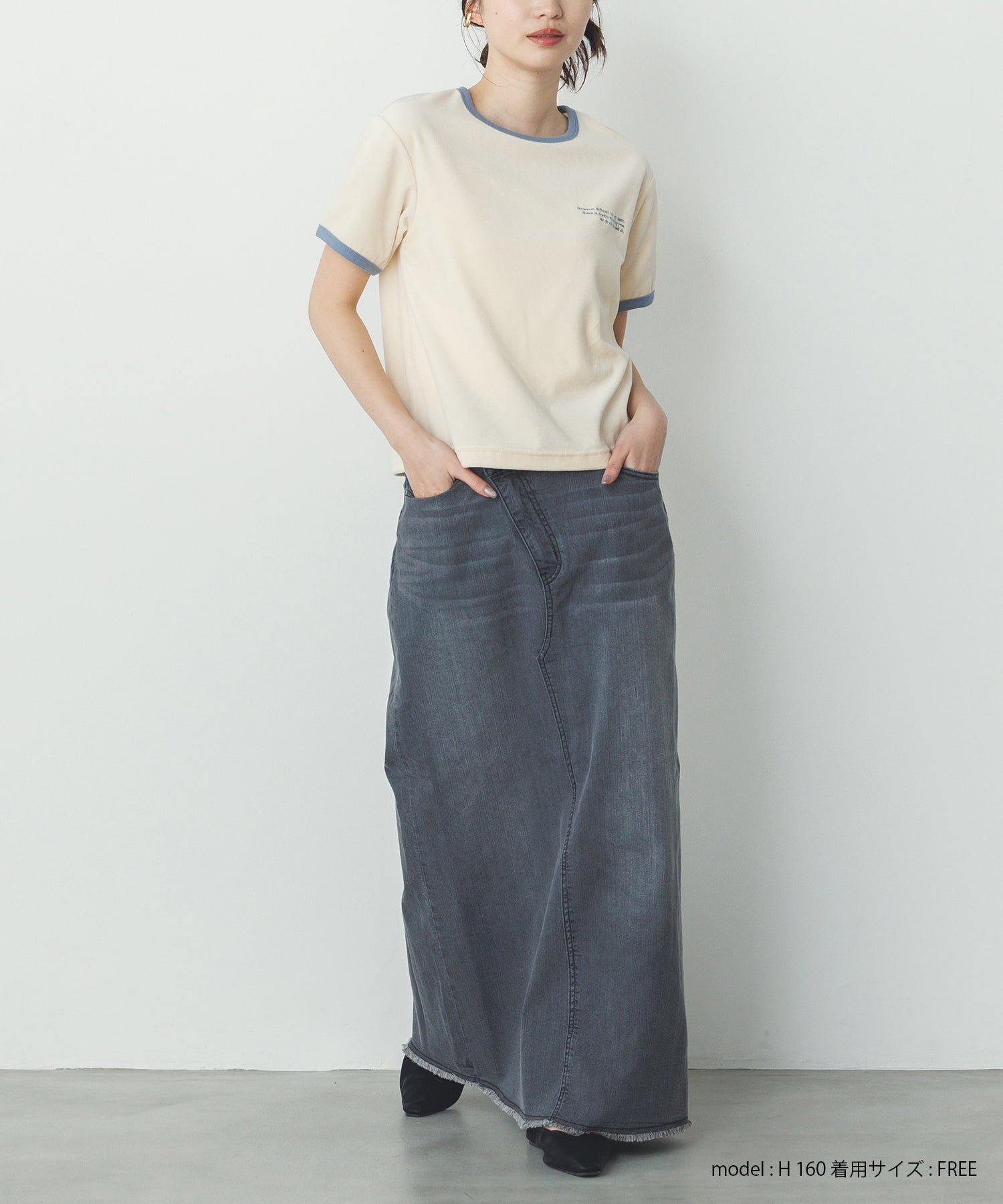 ベロア リンガーTシャツ