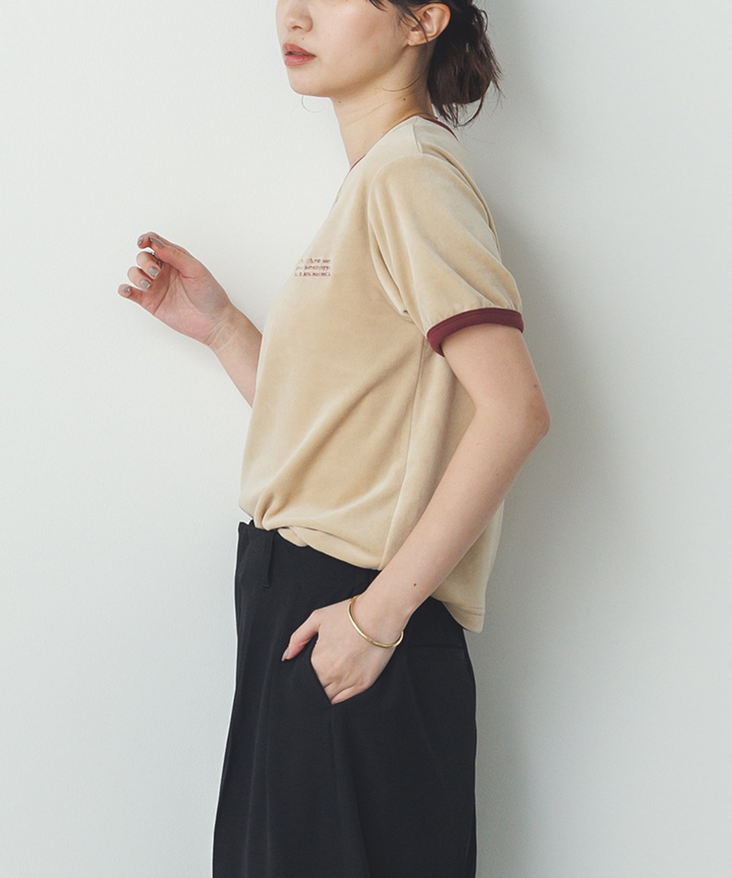 ベロア リンガーTシャツ