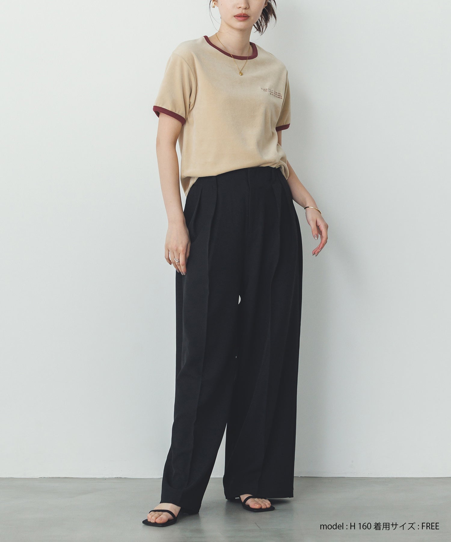 ベロア リンガーTシャツ