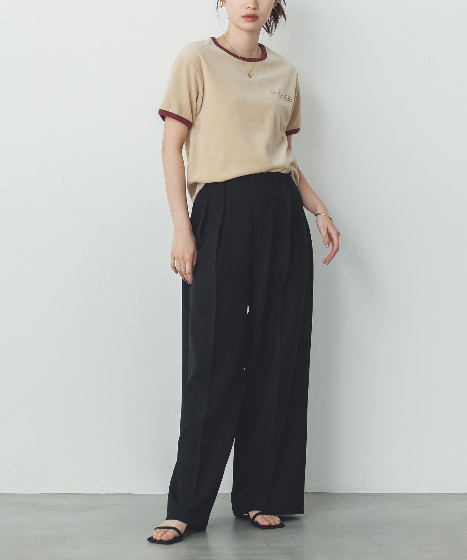 ベロア リンガーTシャツ