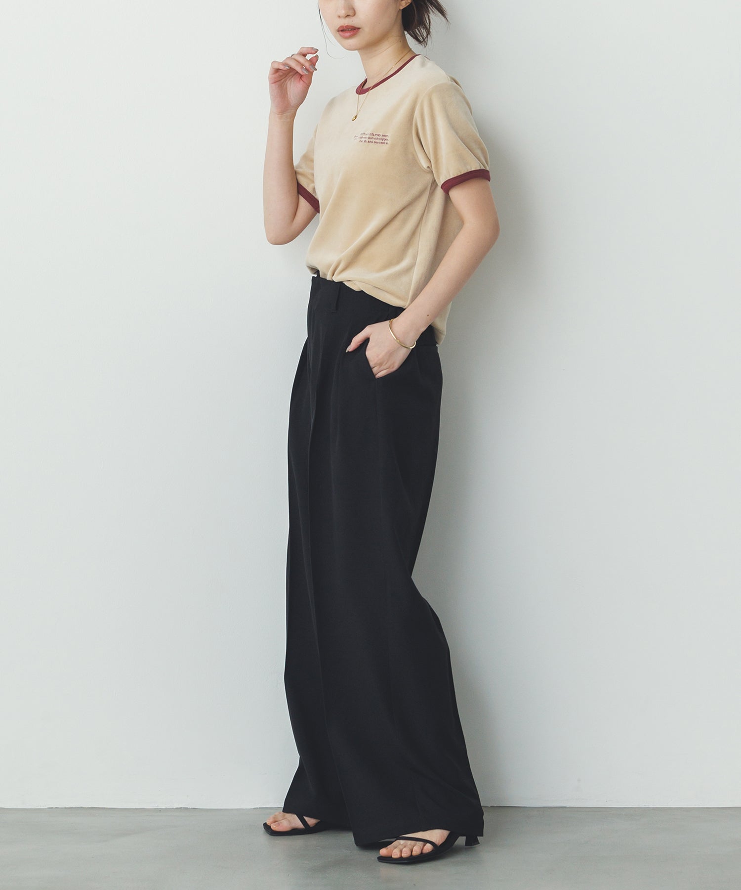 ベロア リンガーTシャツ