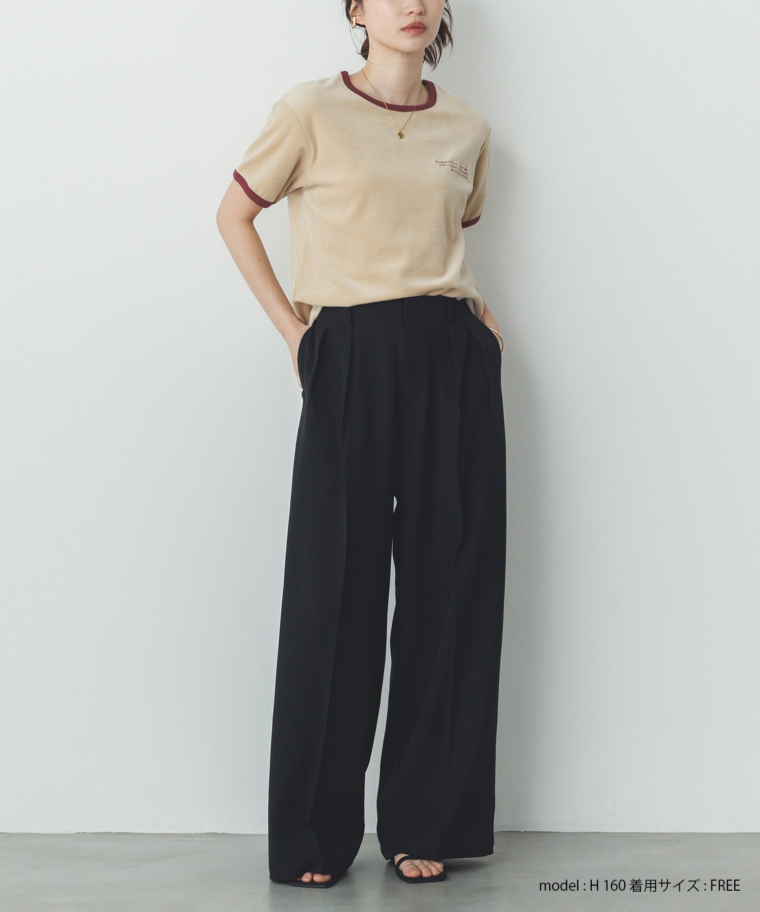 ベロア リンガーTシャツ