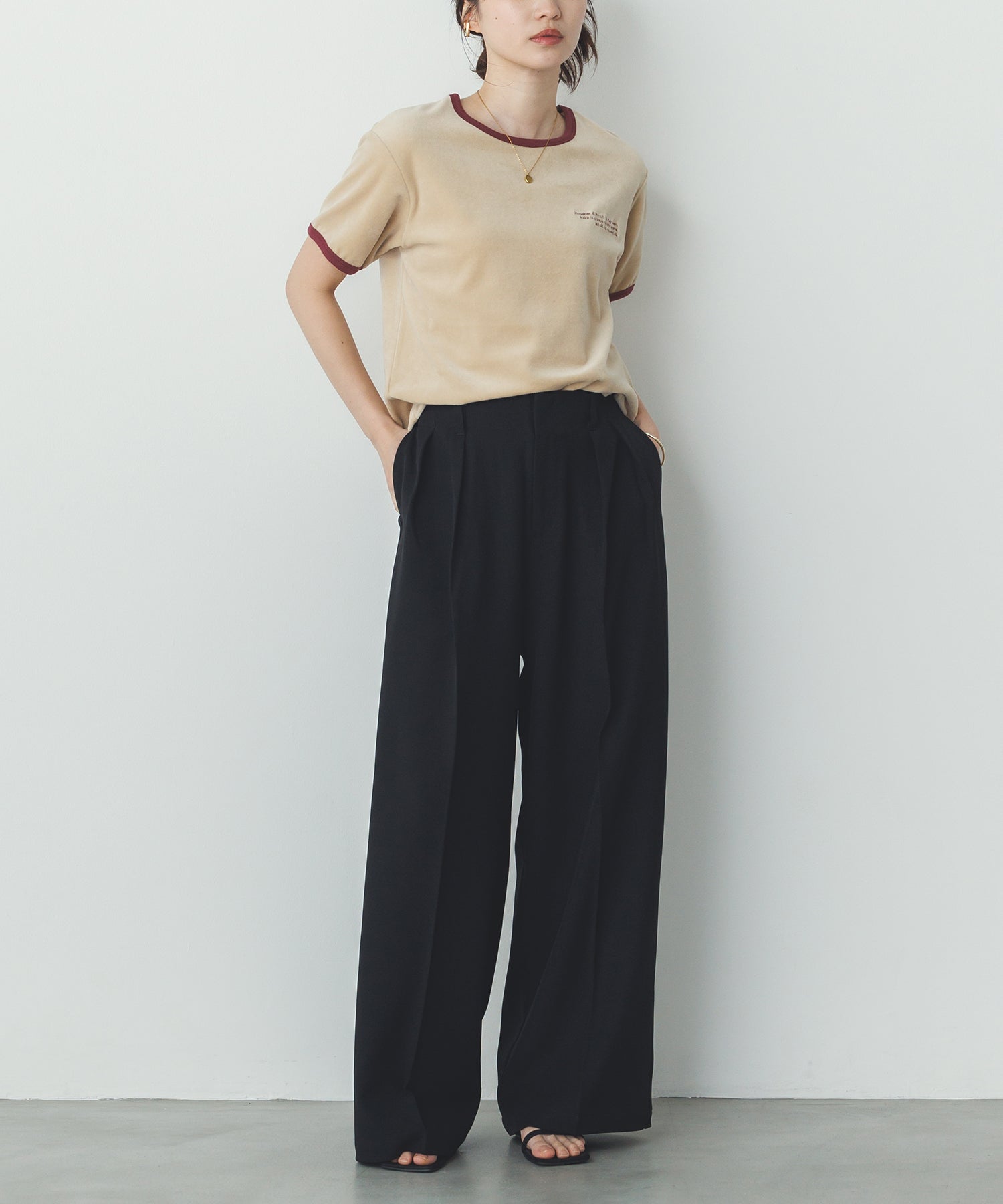 ベロア リンガーTシャツ